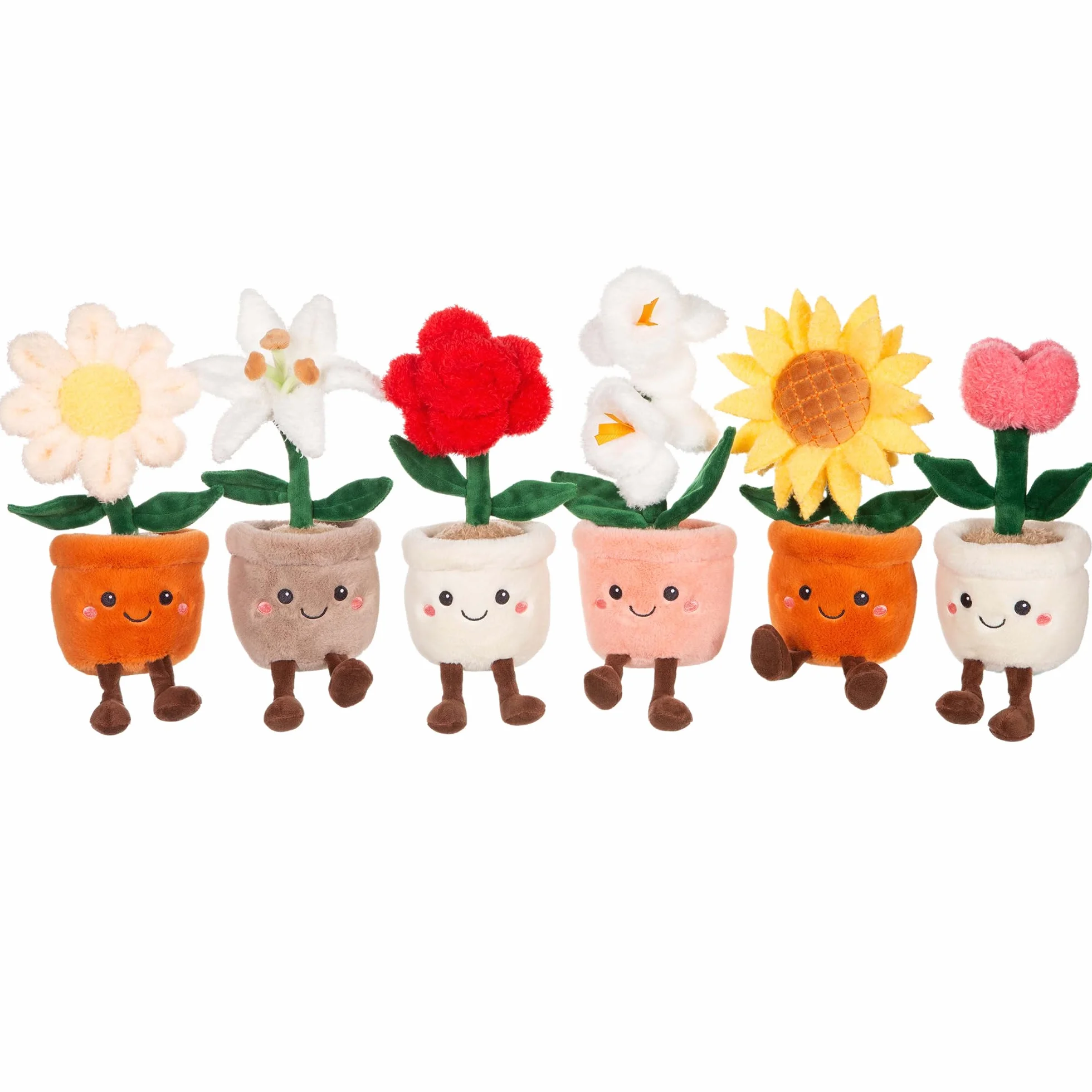 Peluche Fleur Lys 24 cm Gipsy Toys Mimi Flowers Pot Taupe Kawaii Doux Lavable