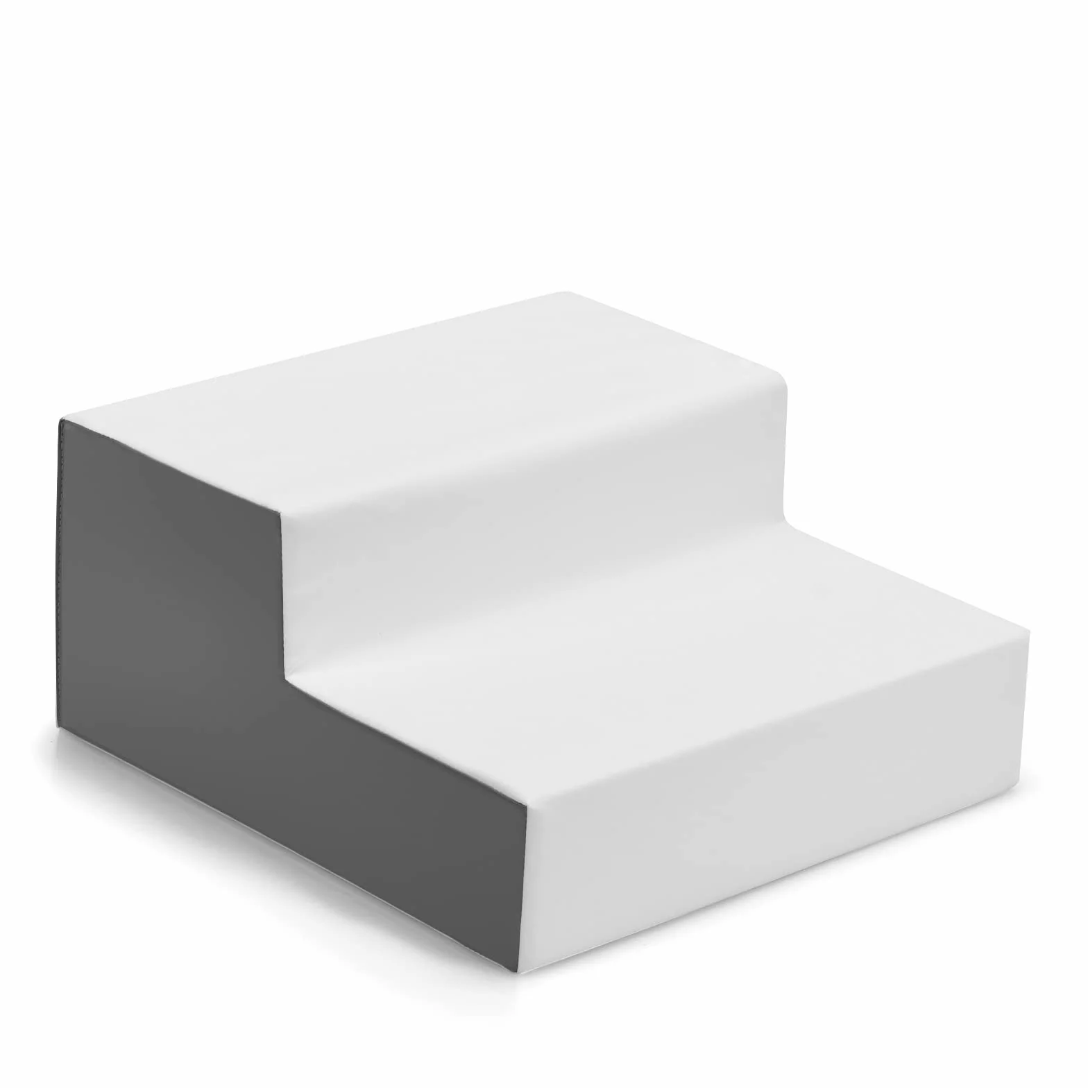 DREAMADE Modules de Motricité pour Enfant, Blocs de Construction en Mousse avec Escalier et Toboggan, Jouets Éducatifs 3+ Ans (Blanc, Gris)