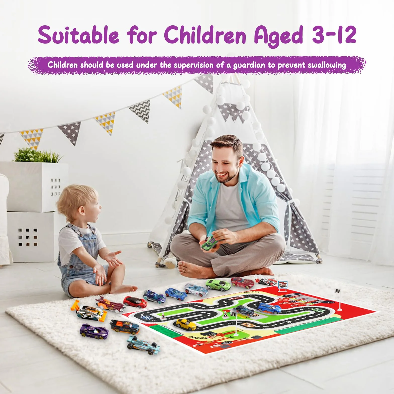 Calendrier de l'Avent Enfant 2025 Voiture Jouet 24 Jours 16 Jouets 6 Personnages 3-12 Ans