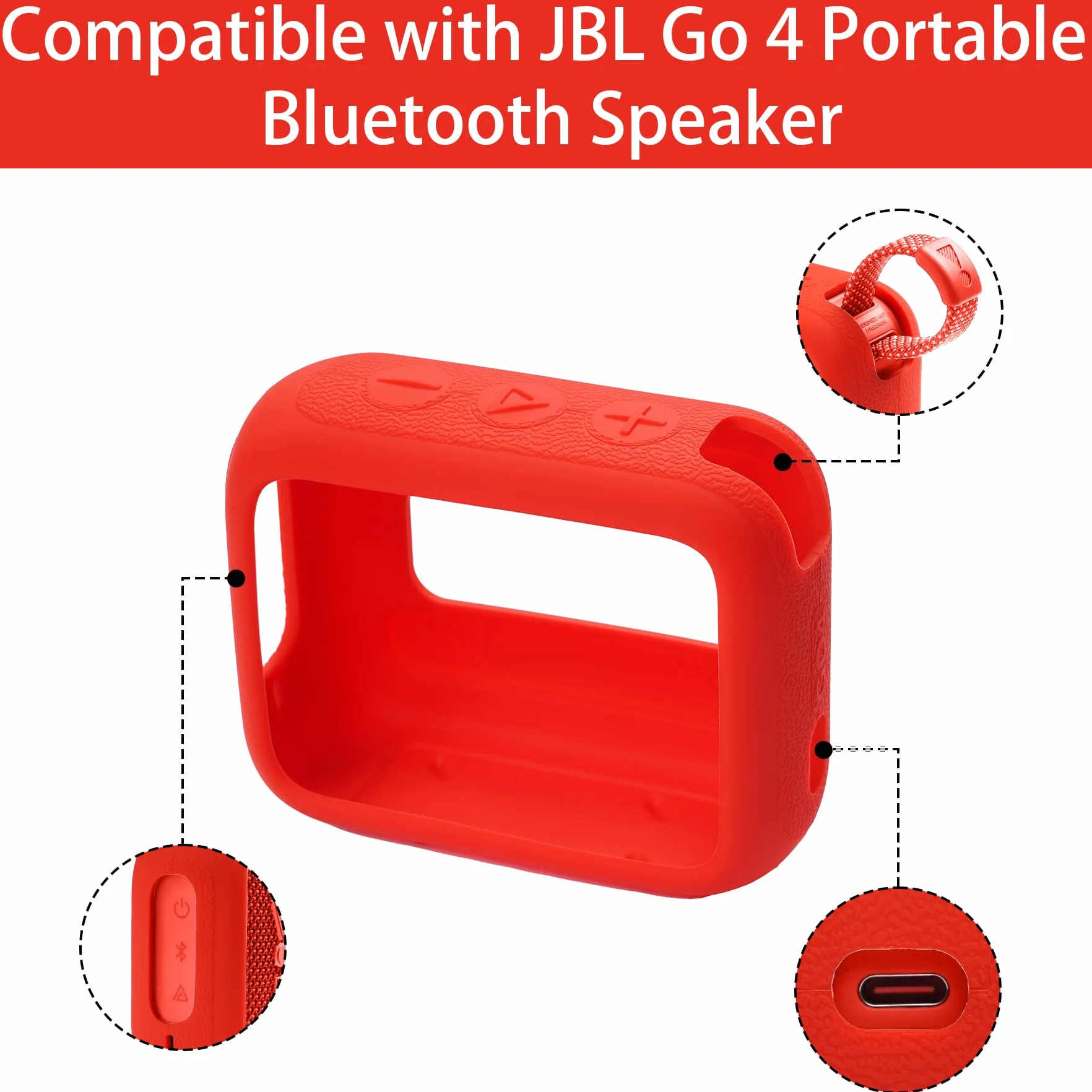 Housse en Silicone Compatible pour JBL Go 4 Enceinte Bluetooth Portable