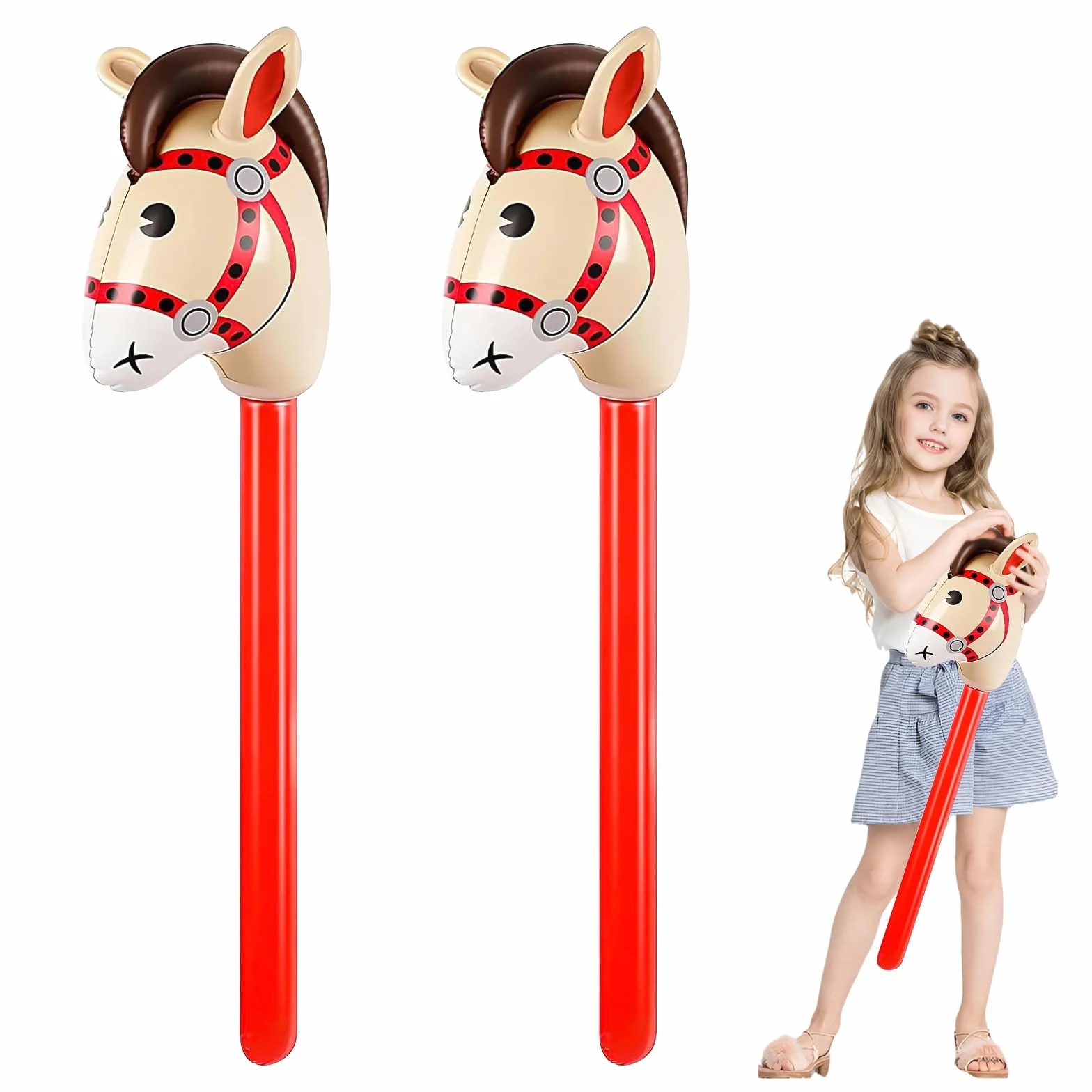 Cheval Gonflable Hobby 2 Pièces, Kit Loisirs Créatifs pour Enfants, Décoration Fête Cowboy