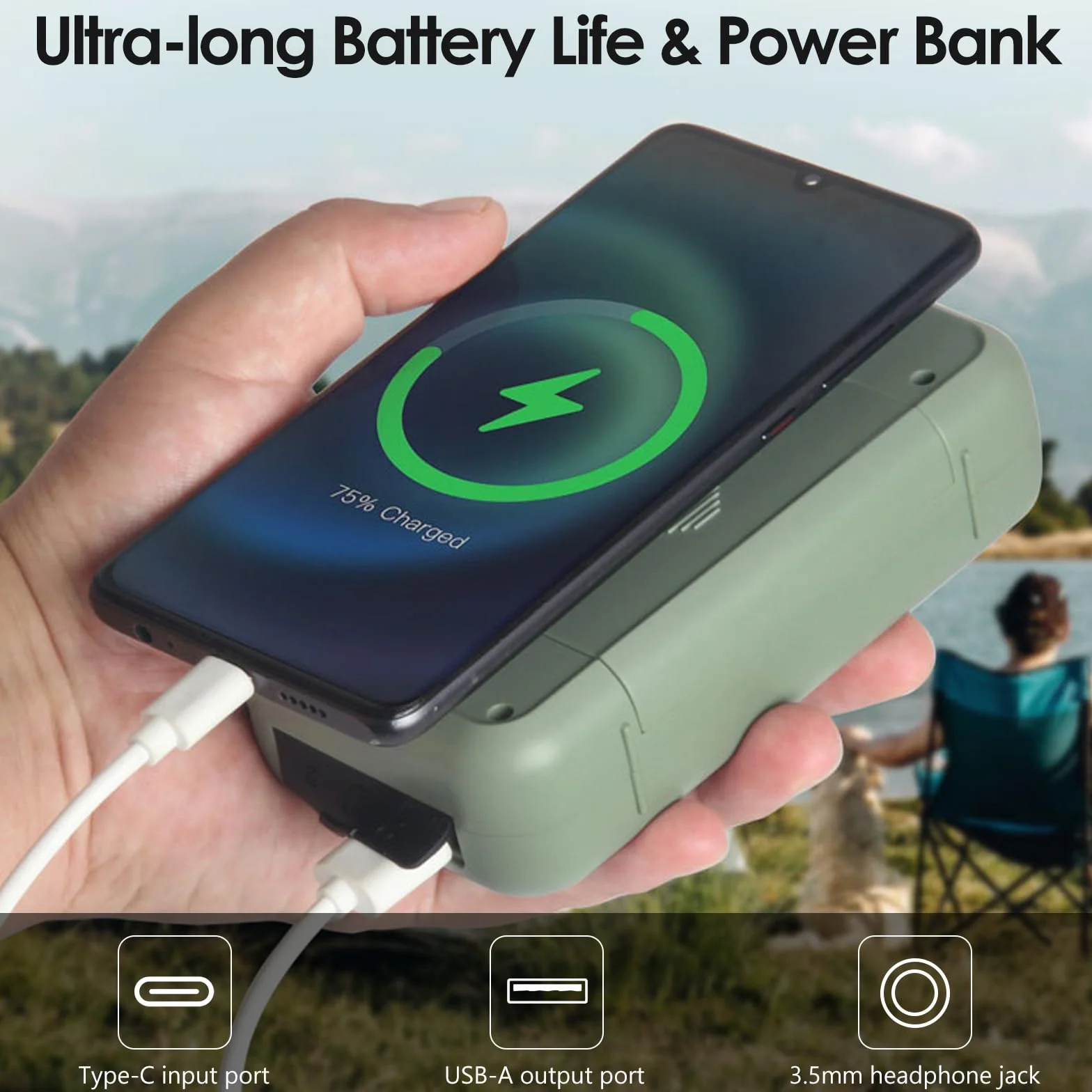 Radio Solaire d'Urgence AM/FM/WB Portable avec Batterie 2000mAh, LED, SOS, Recharge Téléphone