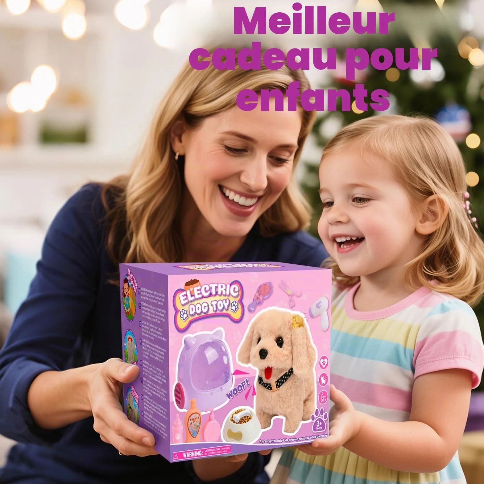 Tacobear Chien Robot Interactif Qui Marche et Aboie avec Mallette de Transport, Jouet Électronique pour Enfant 3-6 Ans