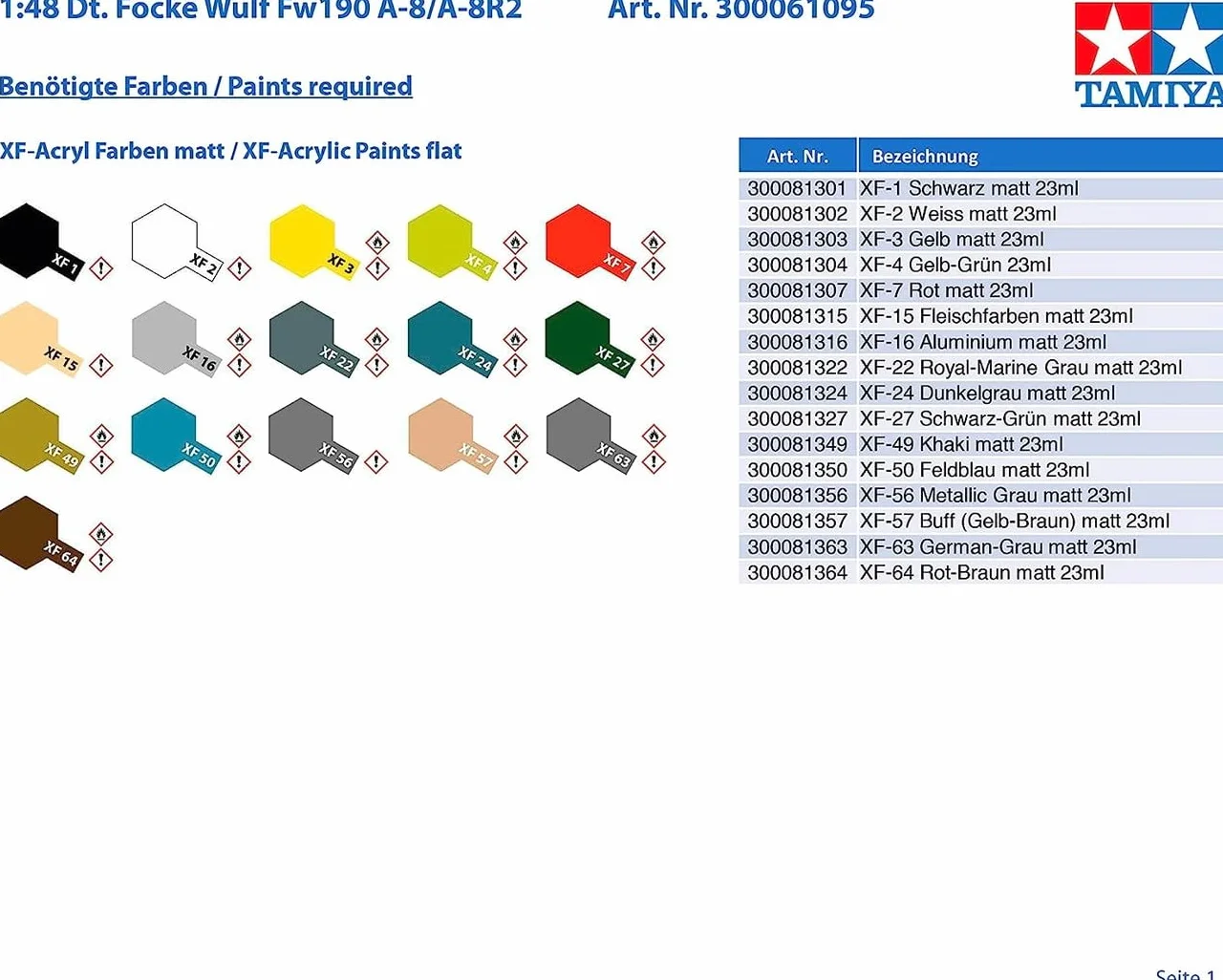 Tamiya 61095 Focke Wulf Fw190A-38/A-8 R2 Model Kit