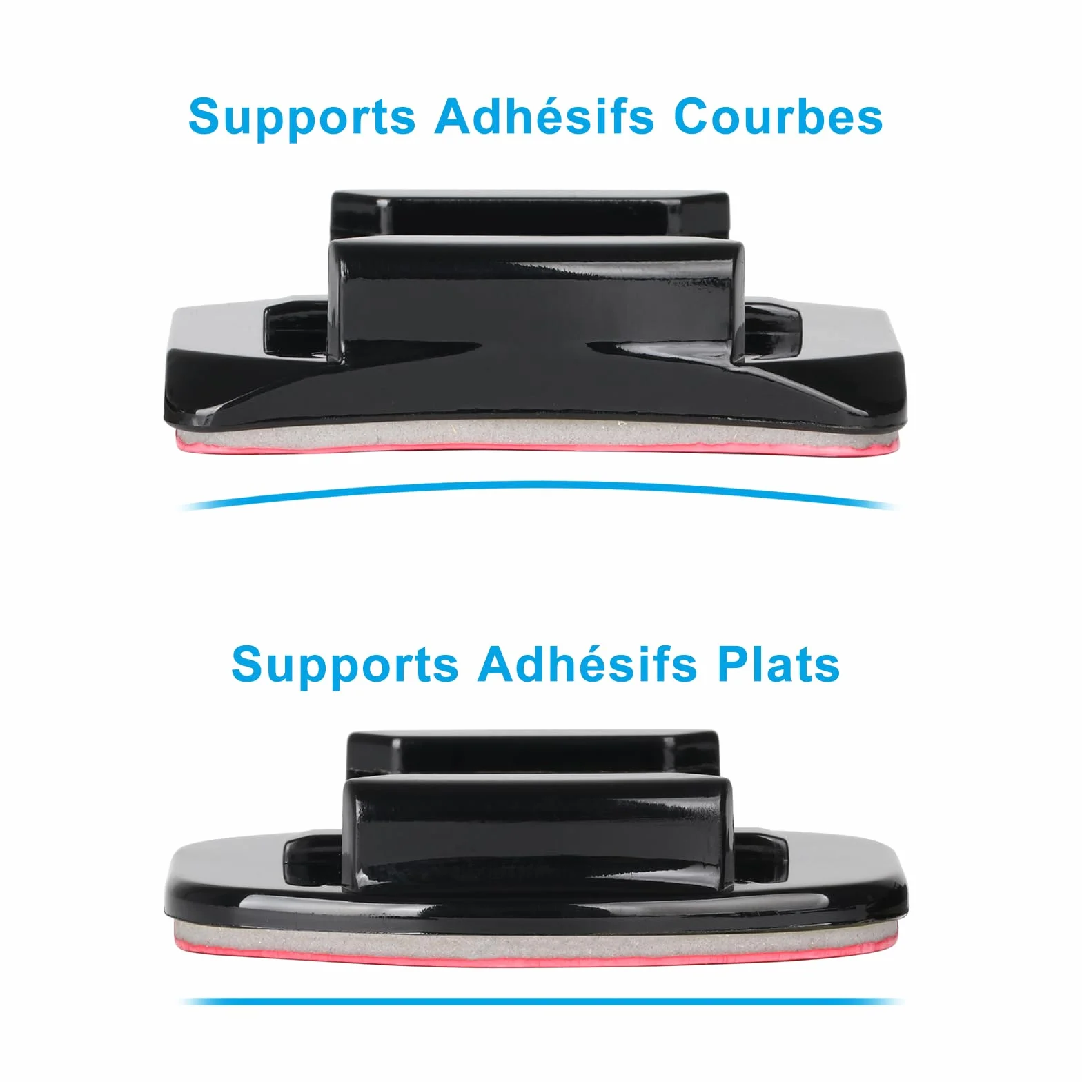 HSU Adhésifs pour GoPro Hero 12/11/10/9/8/7/6/5/4/3+/3 - 4 Supports Incurvés et 4 Plats