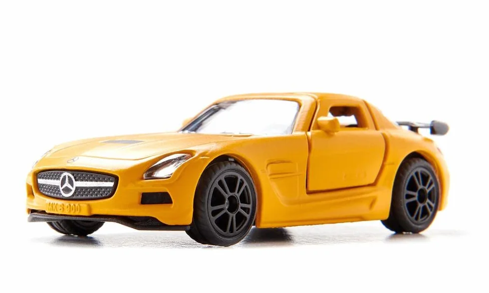 SIKU 1542 Mercedes-Benz SLS AMG Black Series Voiture de Sport Métal Plastique Orange Portières Papillon ouvrables