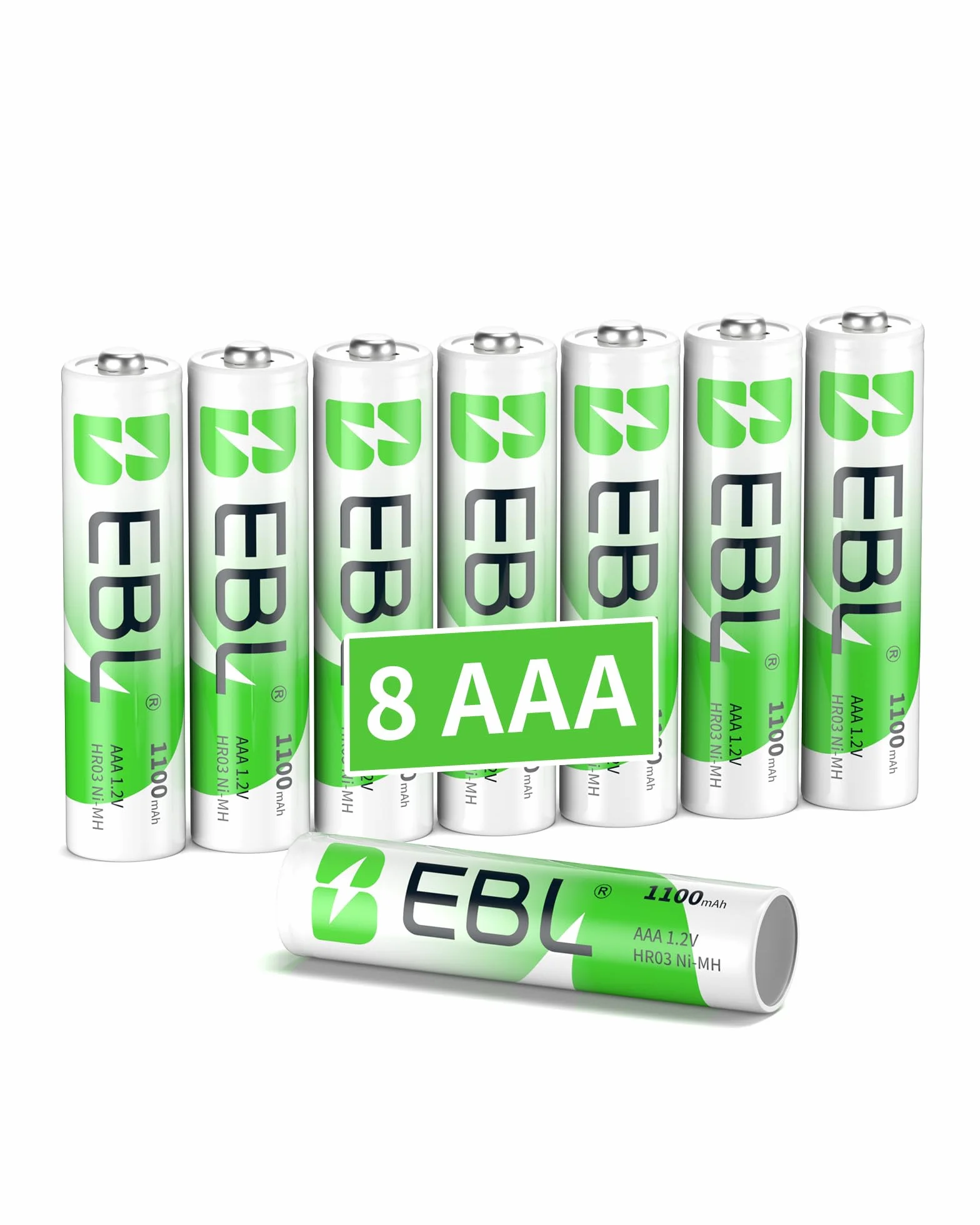 EBL Piles Rechargeables AAA 1100mAh 1,2V Ni-MH Haute Capacité avec Boîte de Stockage