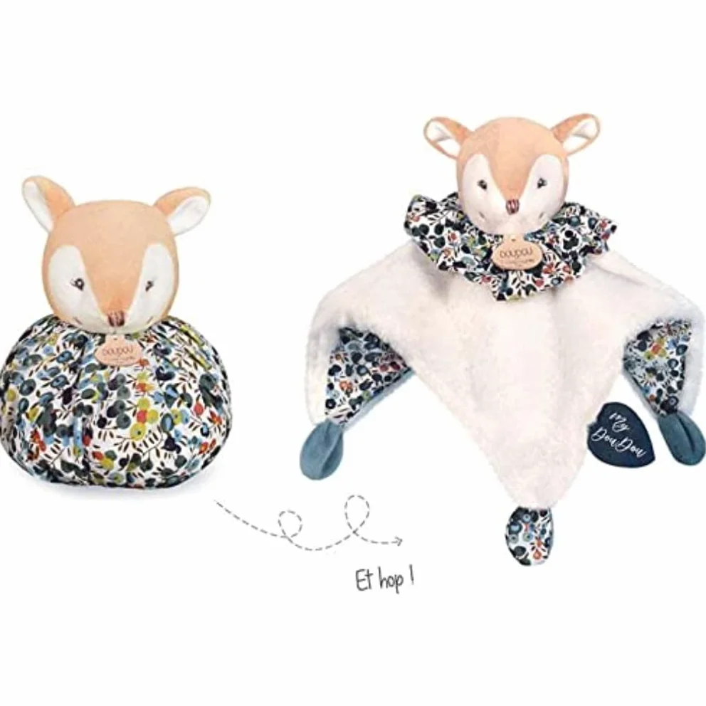 Doudou et Compagnie Doudou Boule Faon Peluche 3 en 1 25 cm Les Petits Futés