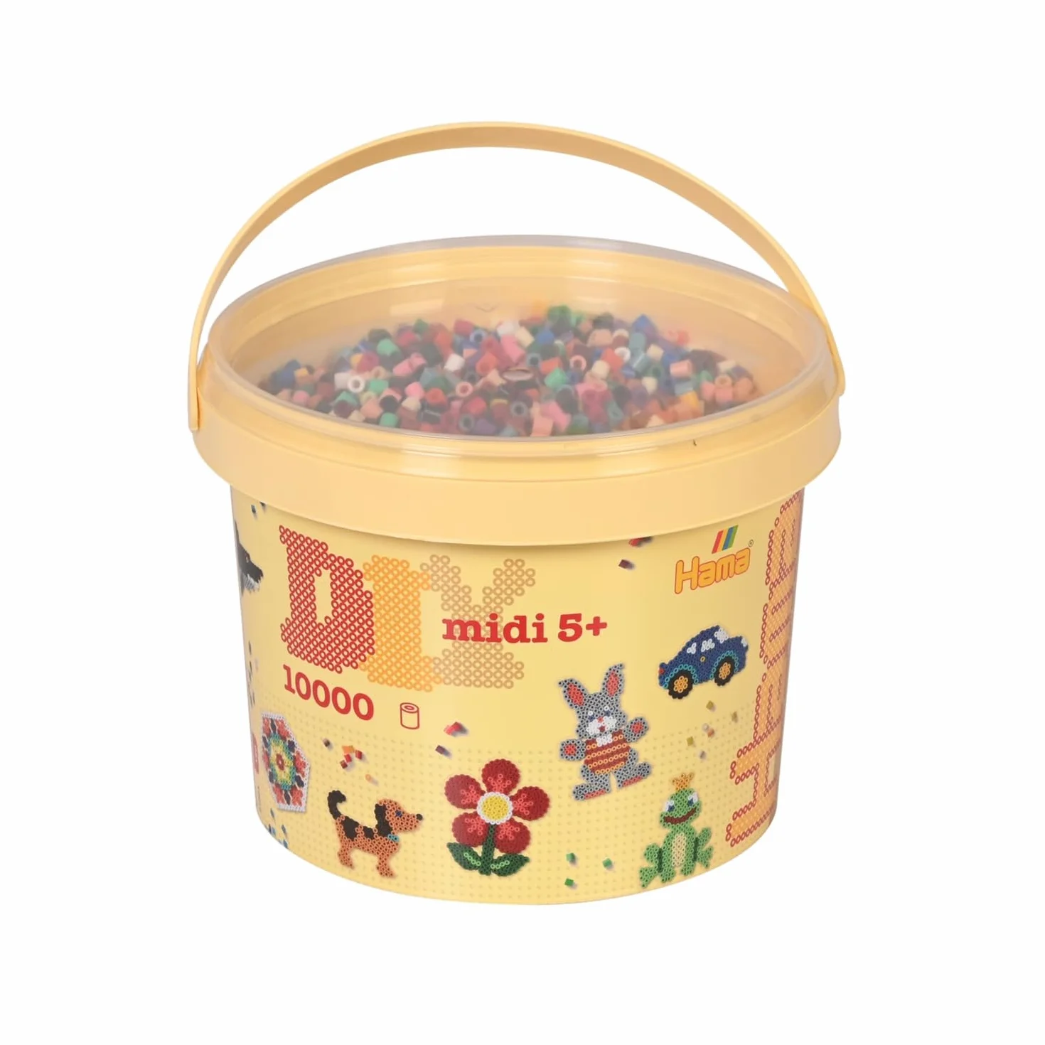 Hama Midi Beads Bucket 10,000 Fuse Beads Mosaic Decoration Arts & Craft for Children Ages 5+