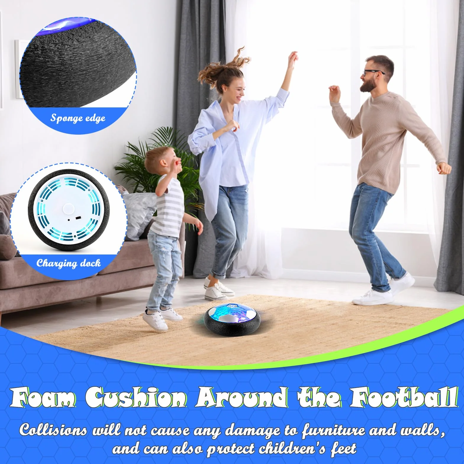 Hover Soccer Ball LED Lumière Rechargeable Enfant Jouet Foot