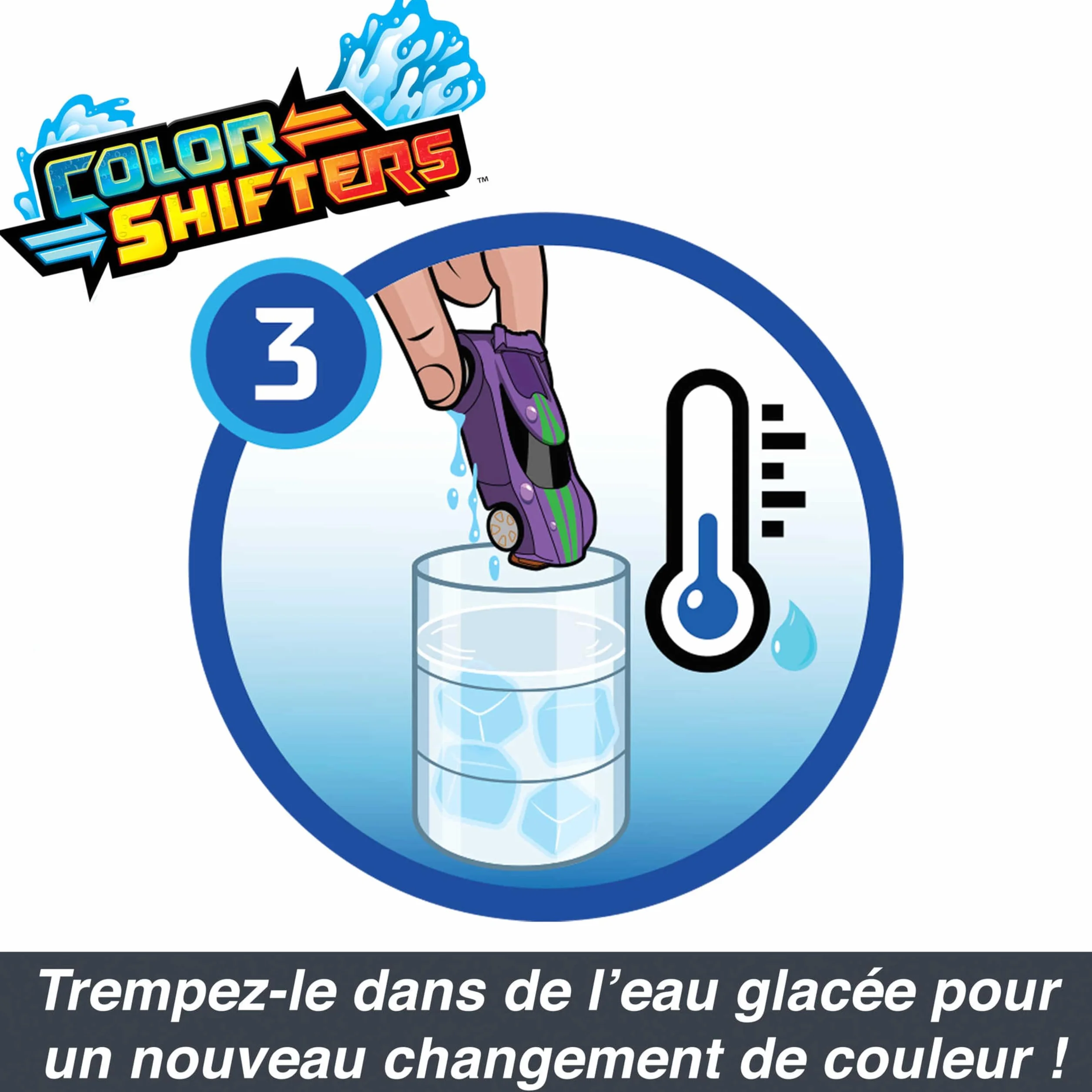 Hot Wheels Color Reveal Deux Voitures Mystère Changent de Couleur dans l'Eau Jouet Enfant GYP13