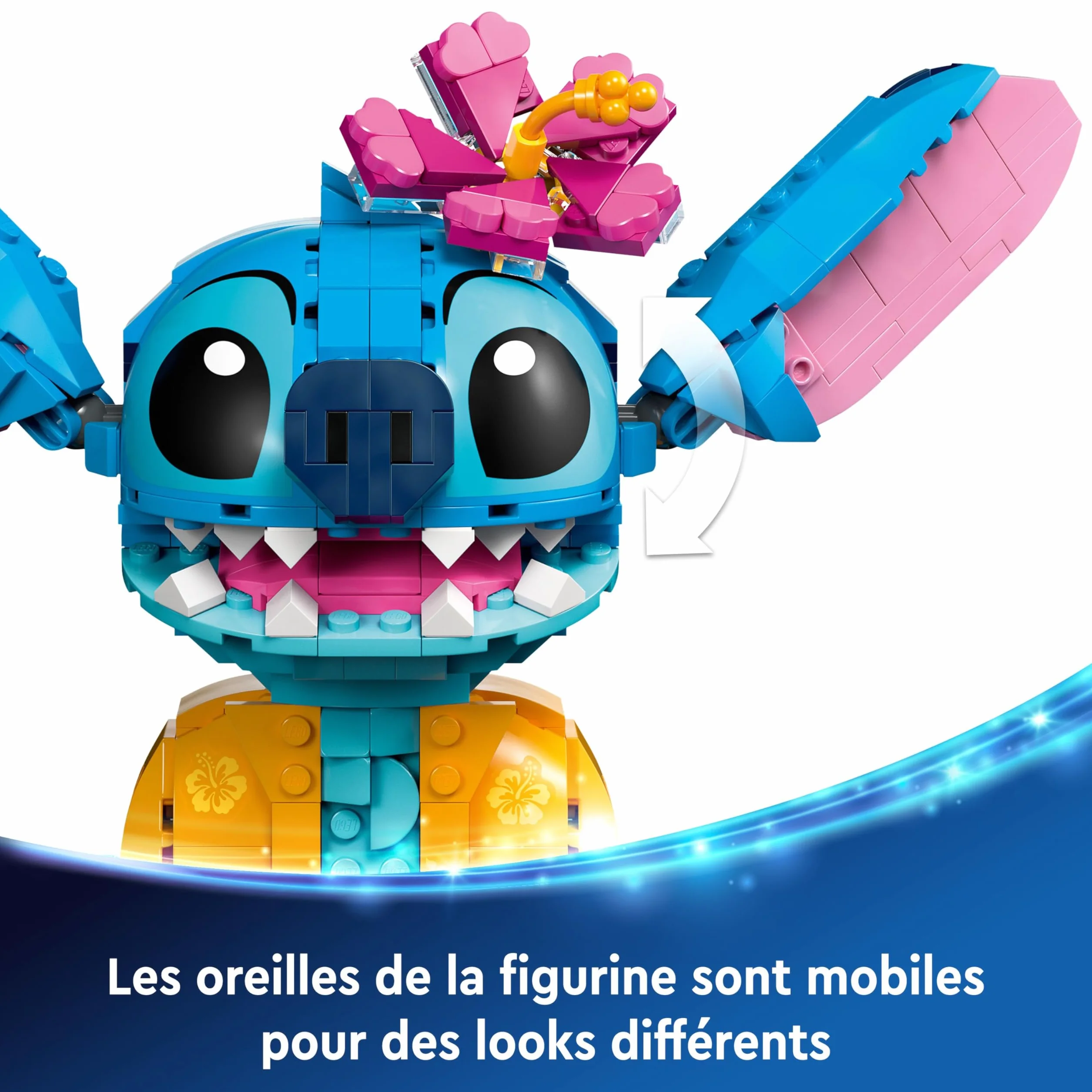 LEGO Disney Stitch 43249 Jouet de Construction Figurine à Exposer avec Cornet de Glace & Fleur pour Enfants dès 9 Ans