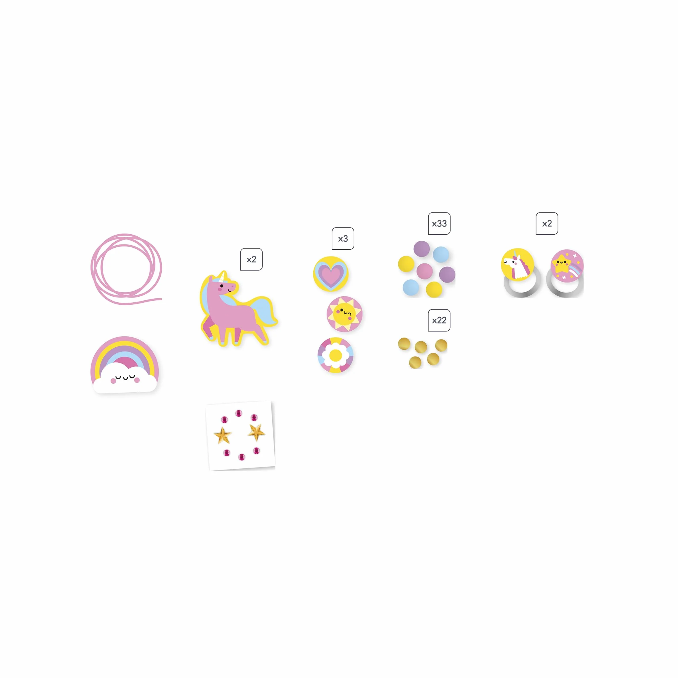 Janod Rainbow land Boîte de 4 bijoux en bois à créer