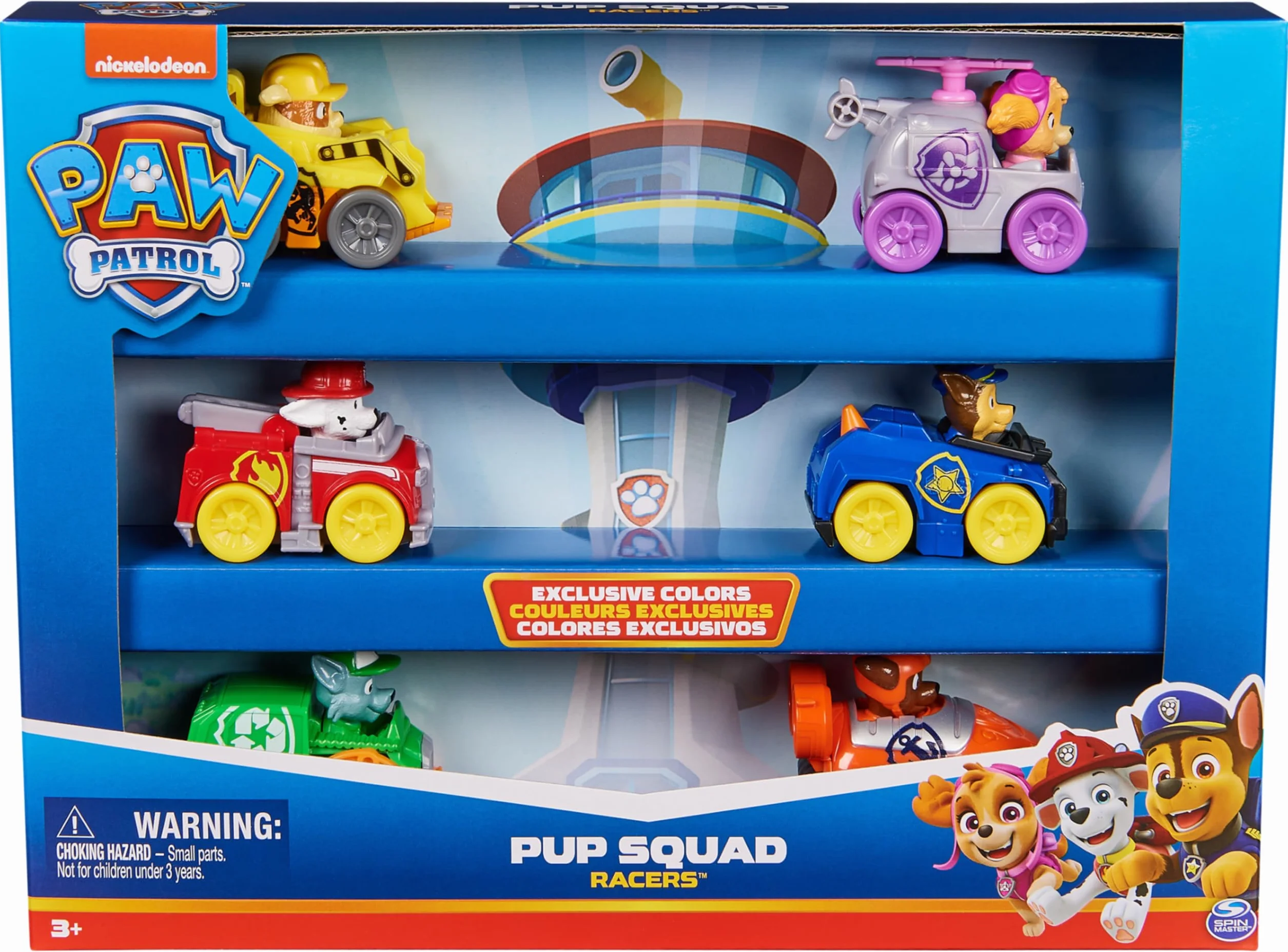 Paw Patrol Pat Patrouille Coffret Cadeau 6 Racers Pup Squad Voiture Figurine À Collectionner Jouet Enfant 3 Ans Et +
