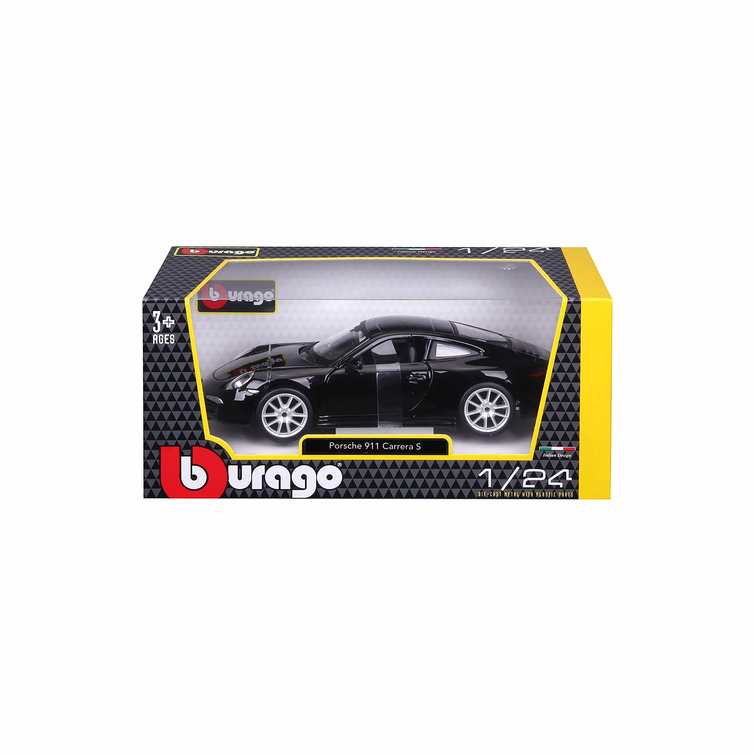 Burago 1/24 Porsche 911 Carrera Noire, 3+ ans