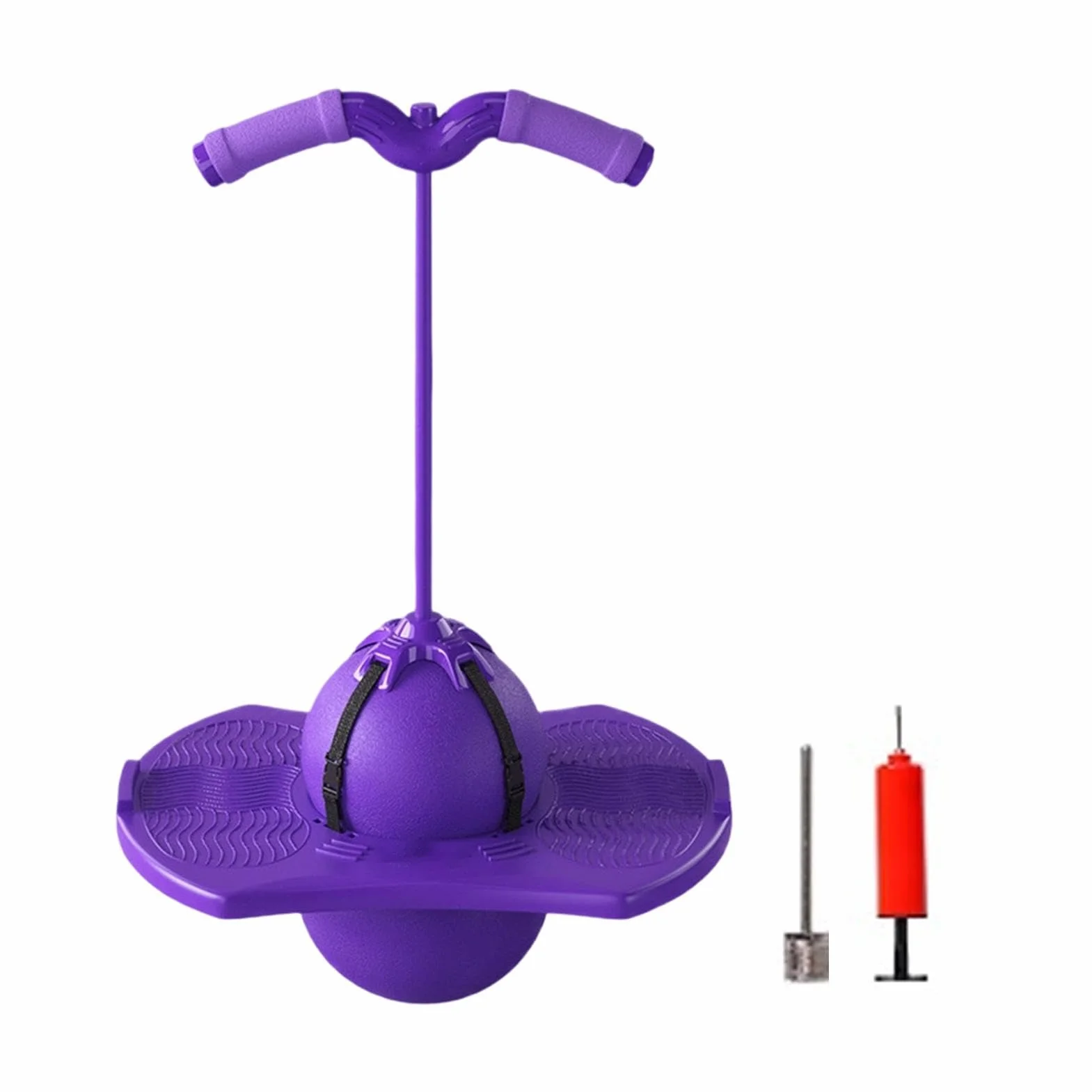 Ballon sauteur interactif silencieux avec poignée et pompe, jouet d'extérieur pour enfants