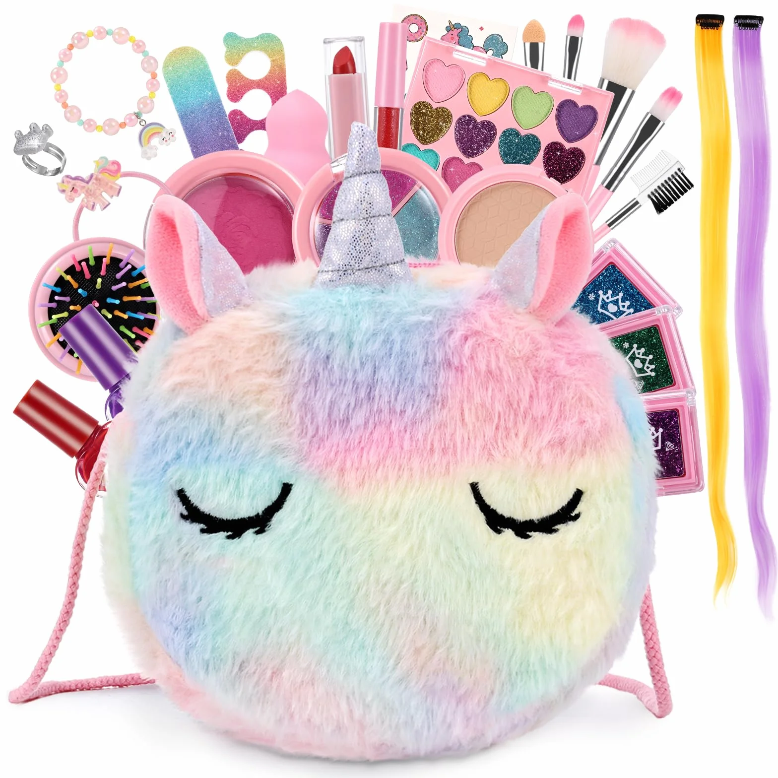 Anpro Coffret Maquillage Enfant Lavable Non Toxique, Malette Maquillage Fille 3 Ans+