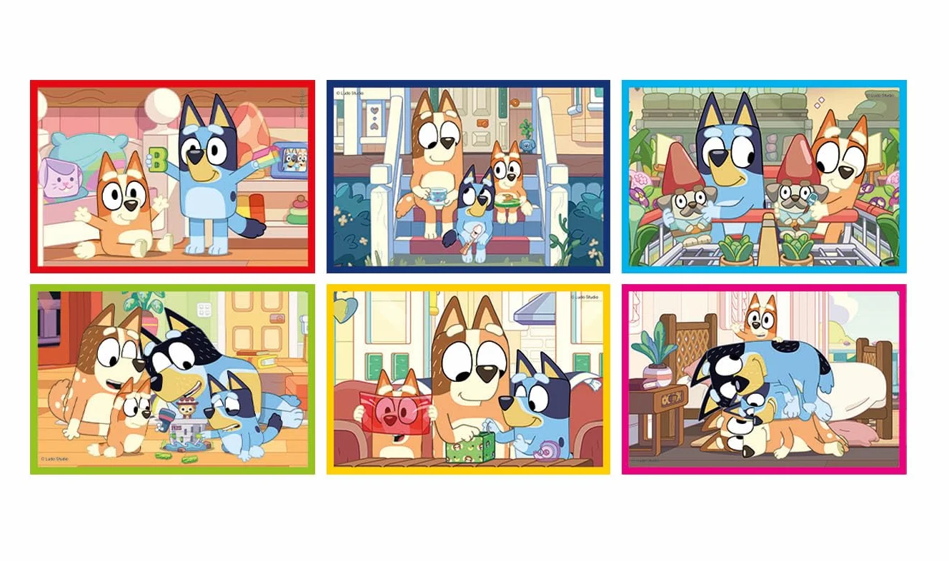 Puzzle Bluey Cube Supercolor 6 Pièces Jeu de Société Enfant