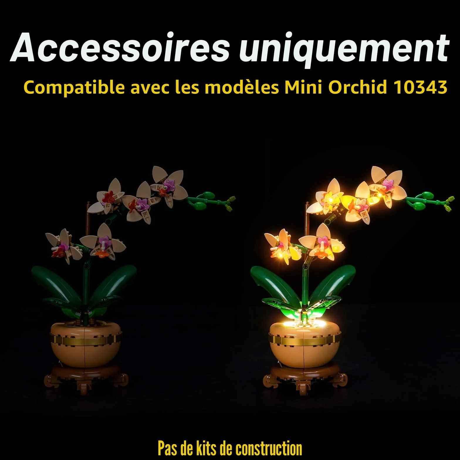 Kit d'éclairage LED compatible avec Lego 10343 Mini Orchidée Botanical Collection