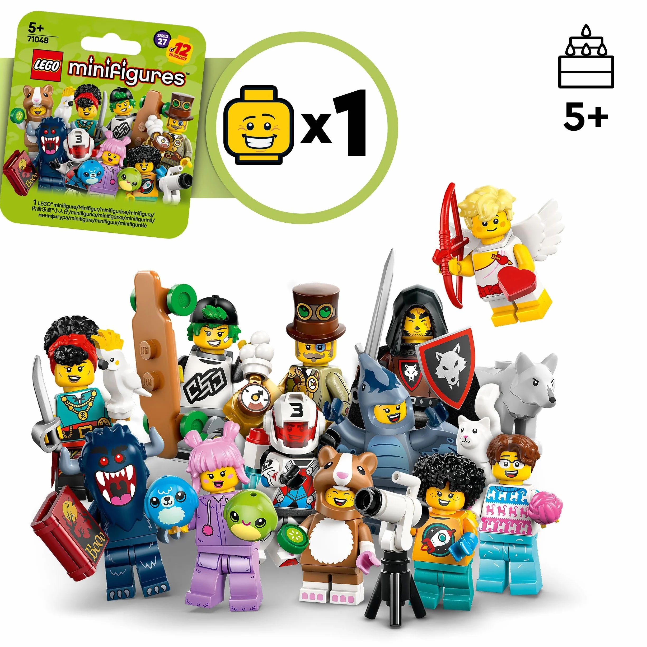 LEGO Minifigures Série 27 71048 12 Personnages Surprises Boîte Mystère Cupidon Collectionneuse de Peluches Jouet 5 Ans