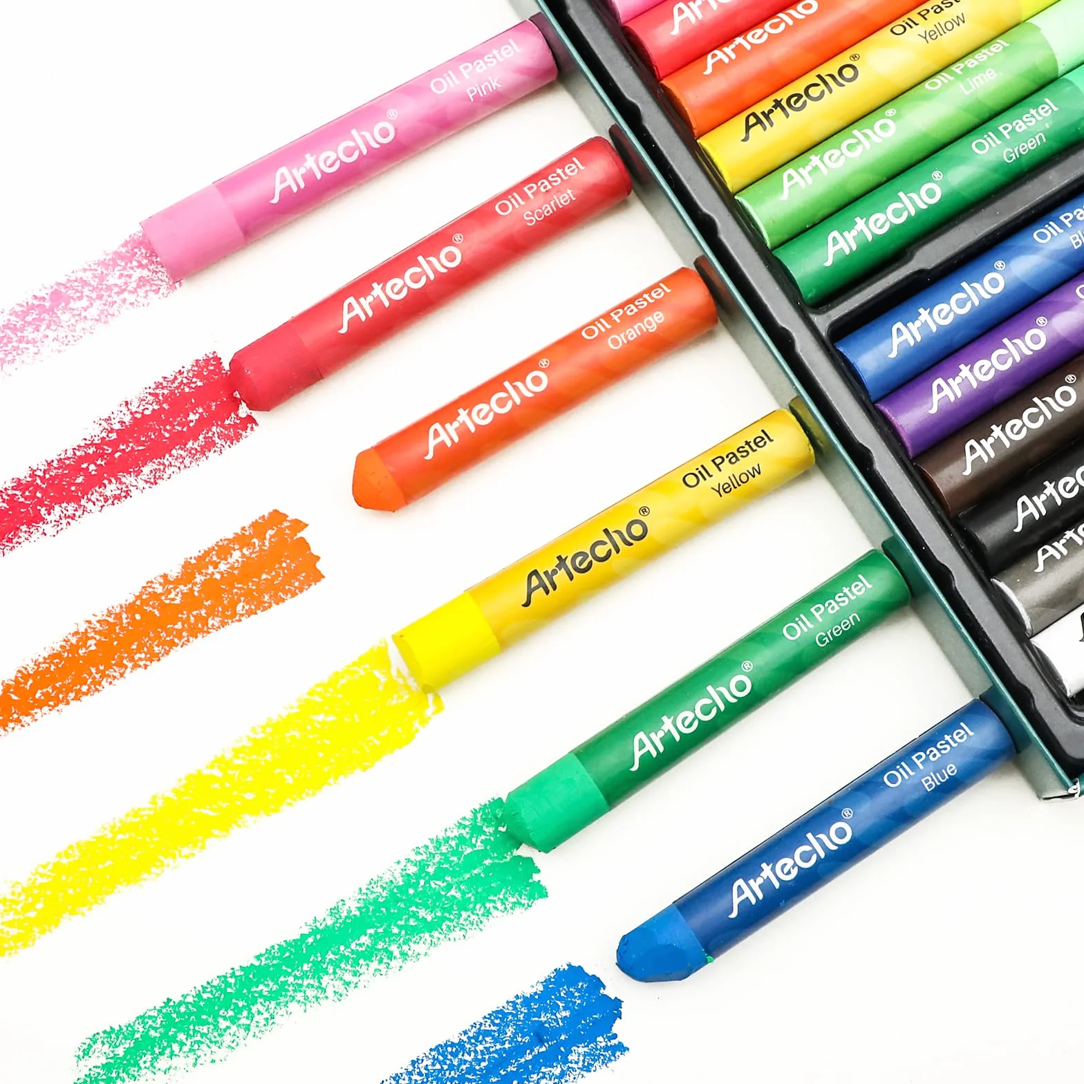 Artecho Lot de 48 pastels à l'huile doux pour peinture artistique et dessin