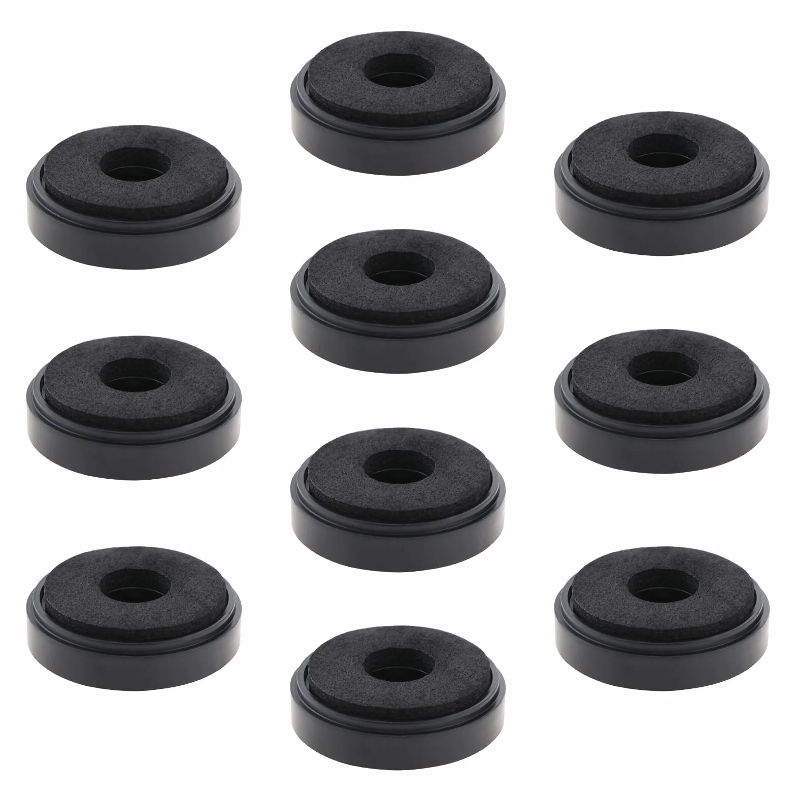 Coussinets d'Amplificateur Pieds Tapis de Sol Audio Protecteur de Sol de Haut-Parleur Absorbeur de Vibrations Noir 10 Pièces