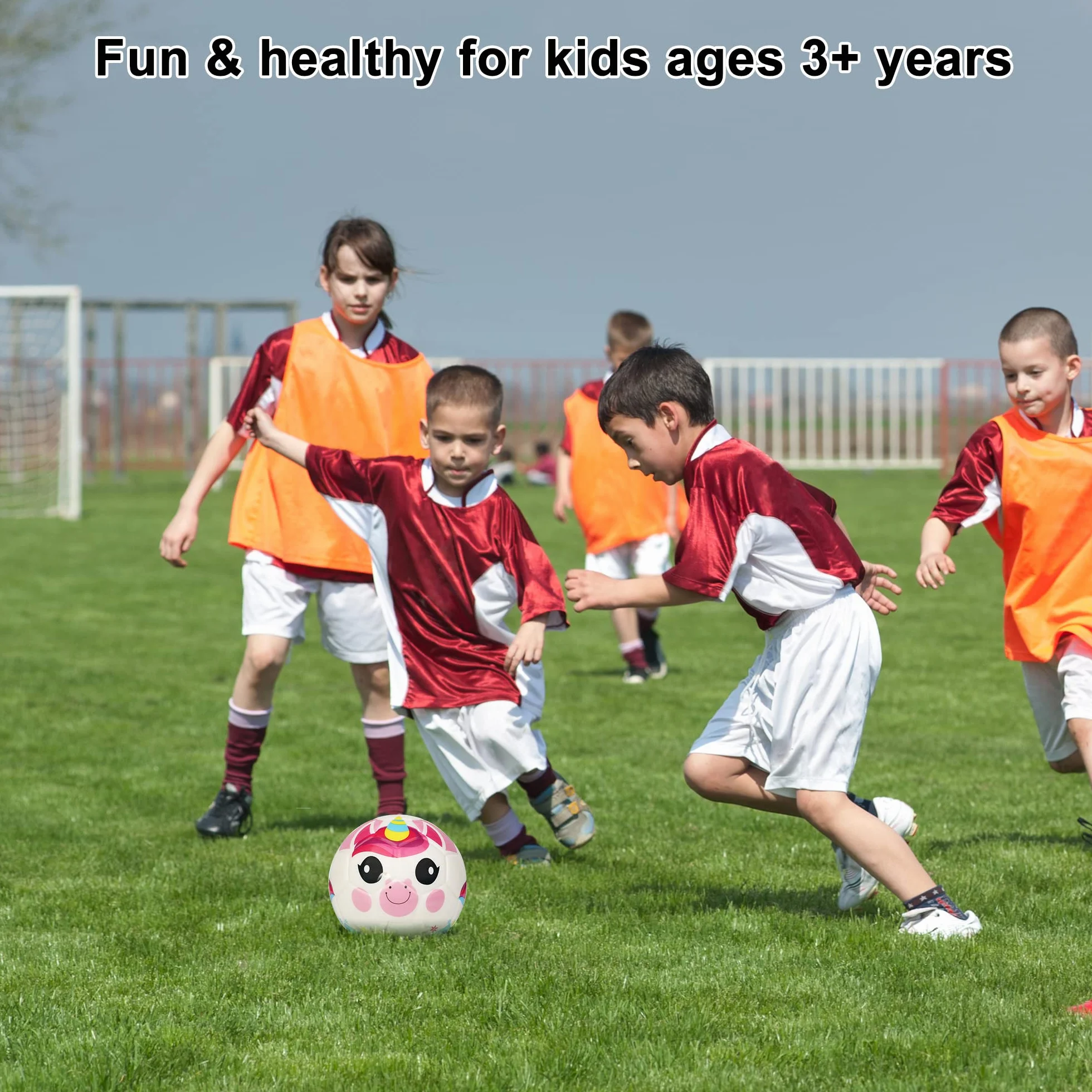 BORPEIN Mini-ballon de football en mousse douce avec motif animaux forêt pour enfants 15,2 cm