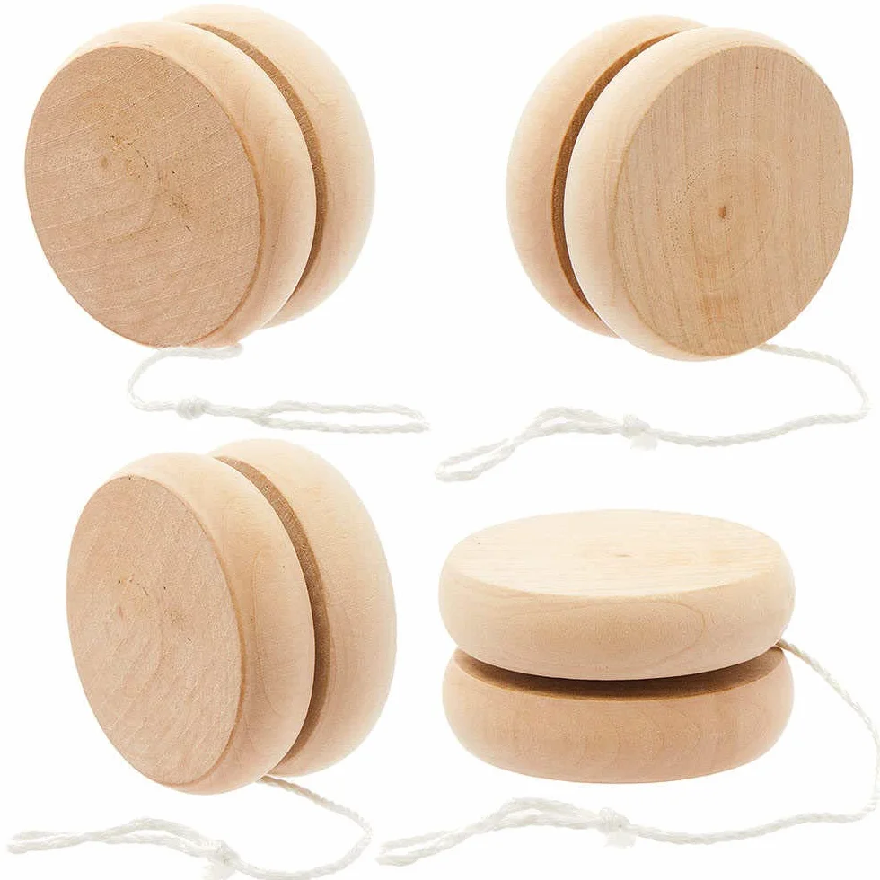 Baker Ross Yoyo Enfant en Bois Lot de 4 Jouet Enfant