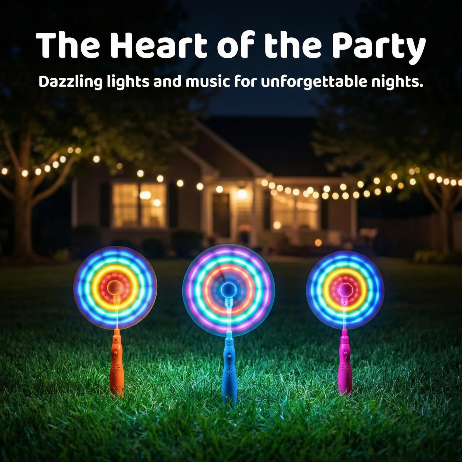 SHINEOFI 3pcs Moulins à Vent Lumineux pour Enfants avec Lumières LED et Musique - Moulins à Vent Colorés Qui Tournent, Articles de Fête