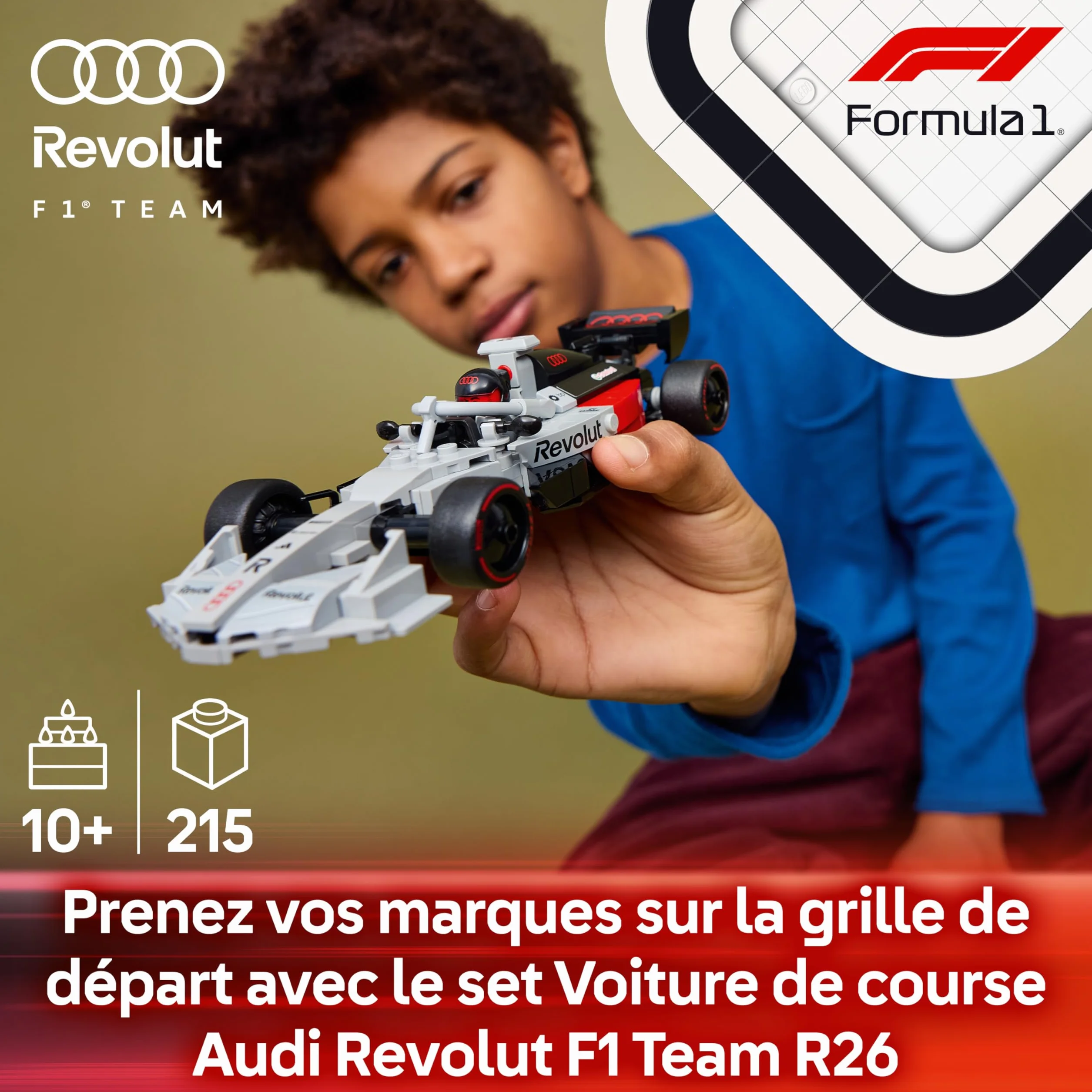 LEGO Speed Champions Audi Revolut F1 Team R26 Voiture de Course 77259 Jouet Maquette Minifigurine Pilote