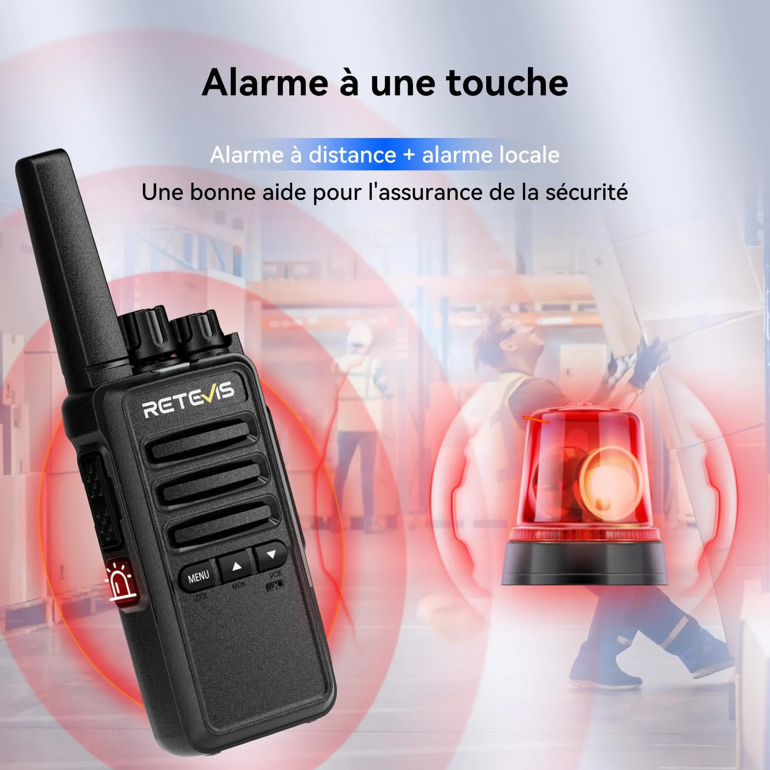 Retevis RT668B Talkie Walkie Longue Portée, PMR446, Lot de 6