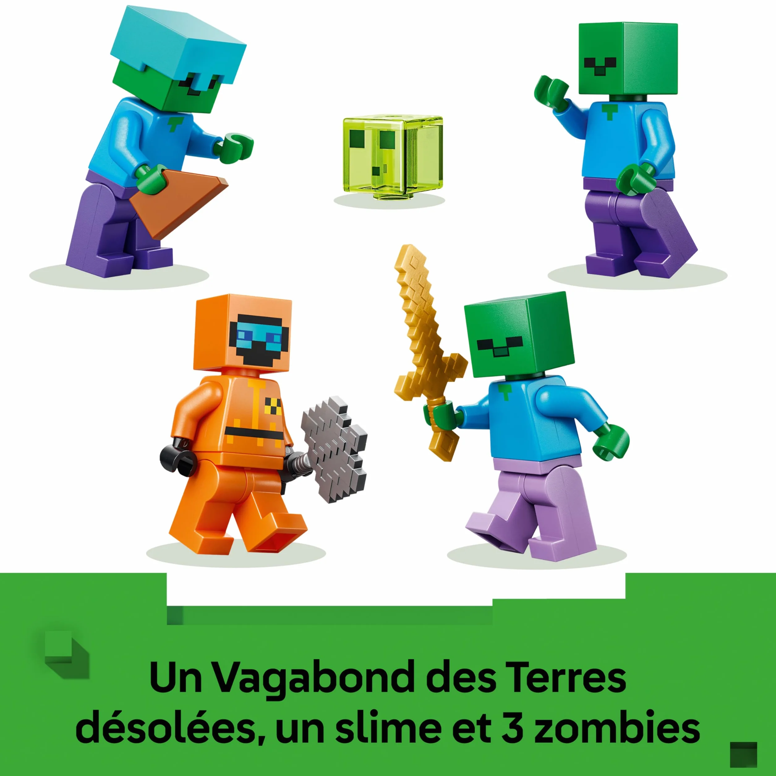 LEGO Minecraft Le Donjon de Zombies 21587 Jeu Interactif avec Minifigurine de Vagabond 3 Figurines de Zombies Slime Établi Cadeau Gaming 8 Ans