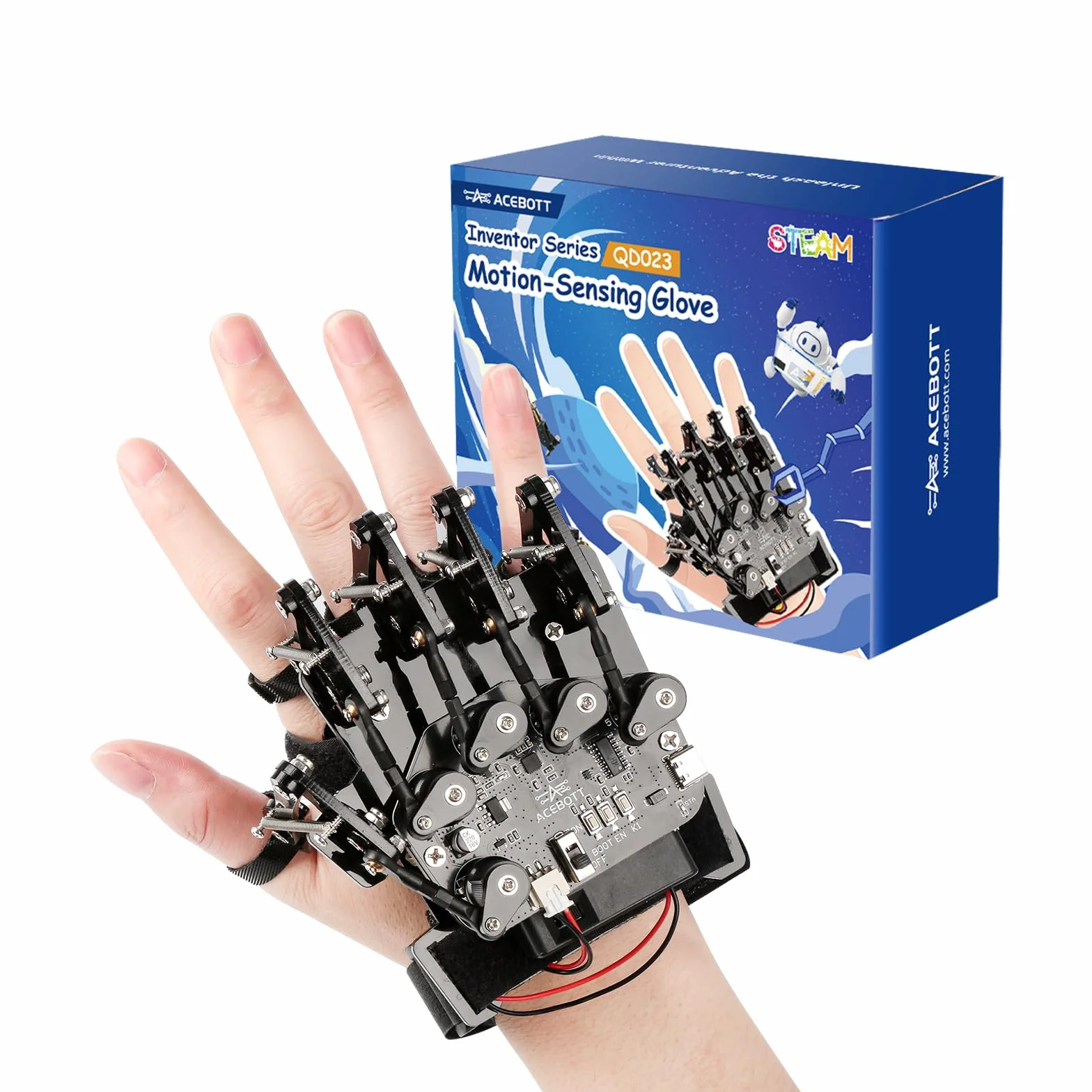 ESP32 bras robotique sans fil détection mouvement kit STEM Arduino ACECode Python télécommande