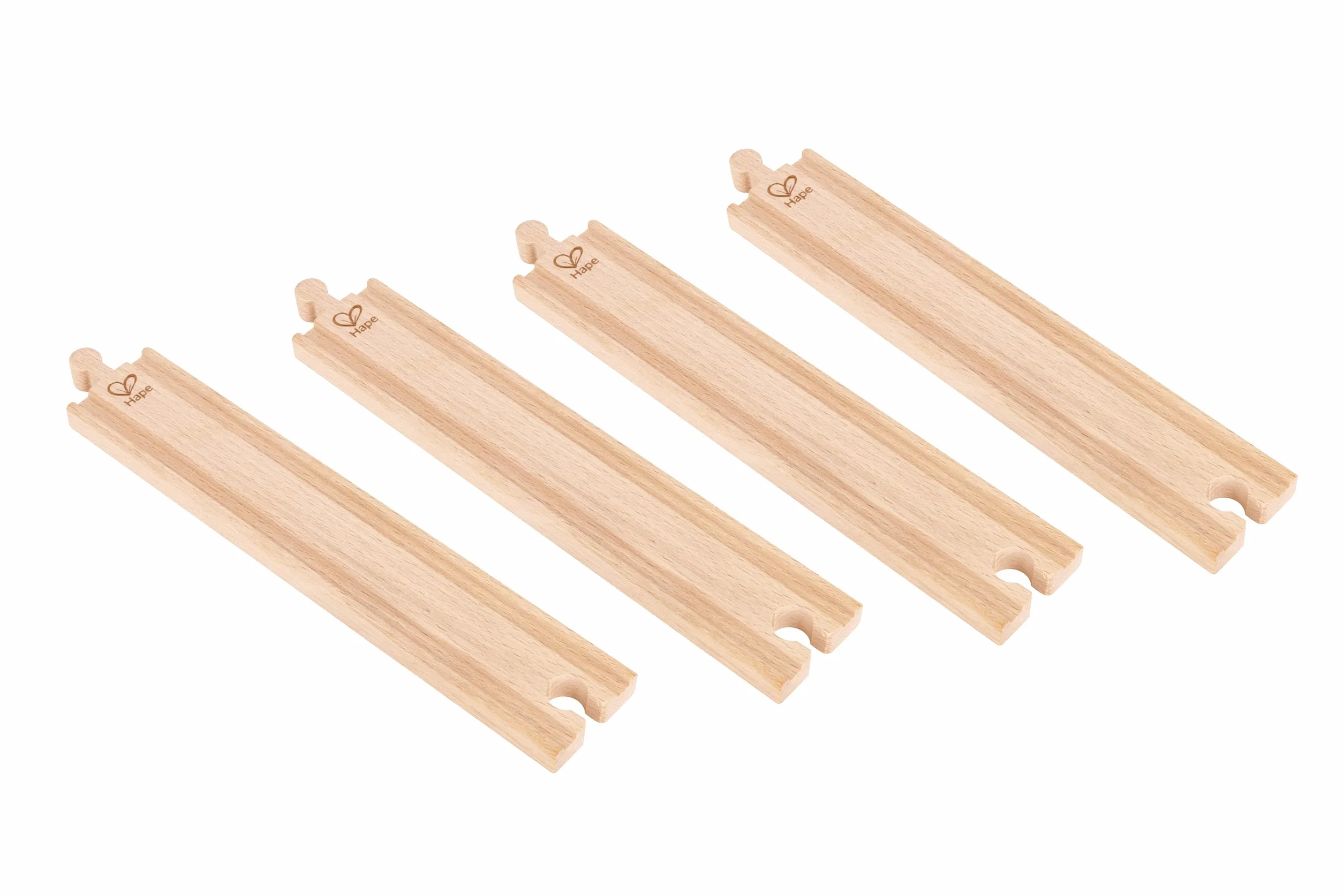 Hape Coffret d'Extension de Rails pour Circuit Train Bois - 24 Pièces Virages et Lignes Droites - Jeu Éducatif 3 Ans+