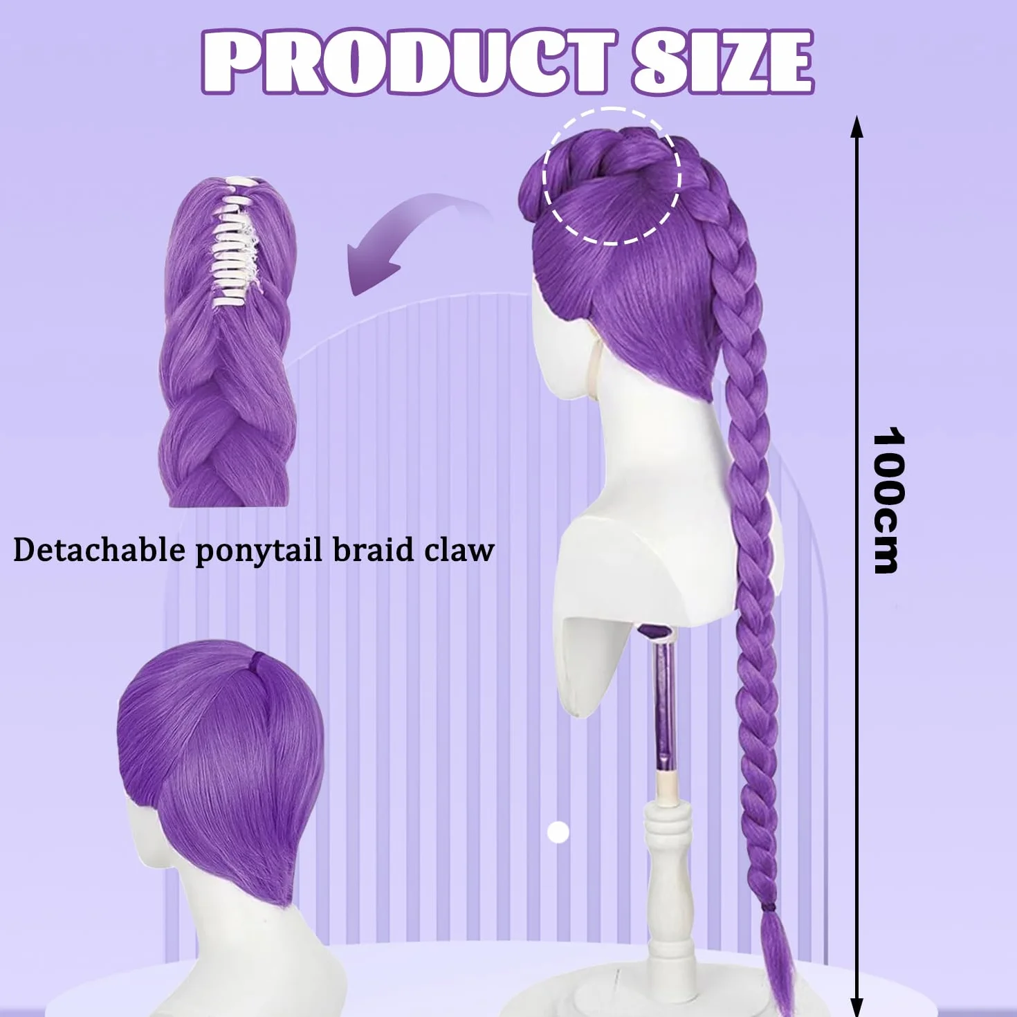 Dem0n Perruque de chasseur pour enfants Violet Accessoire réaliste Halloween carnaval