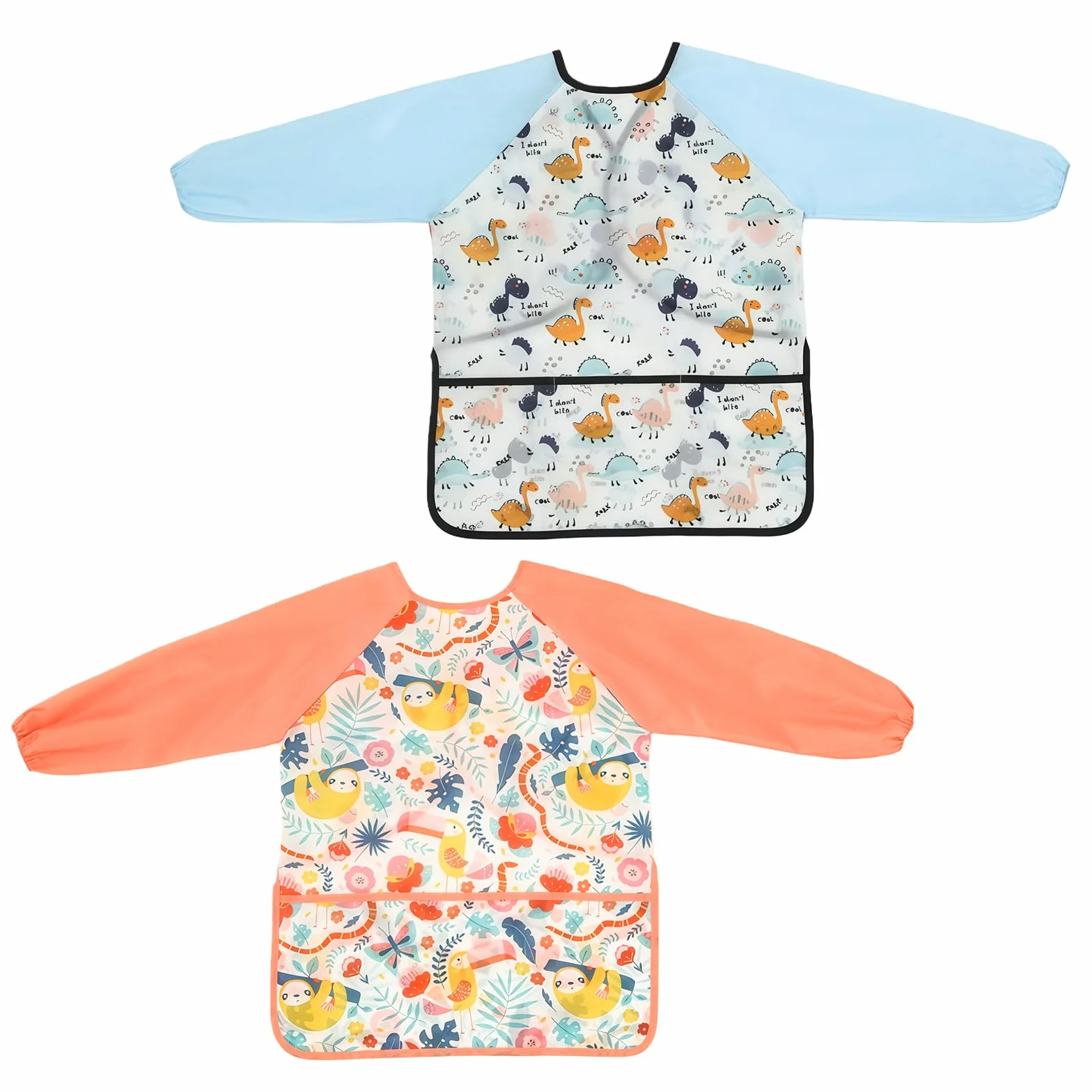 Tablier Peinture Enfant Imperméable 3-8 Ans Manches Longues 3 Poches