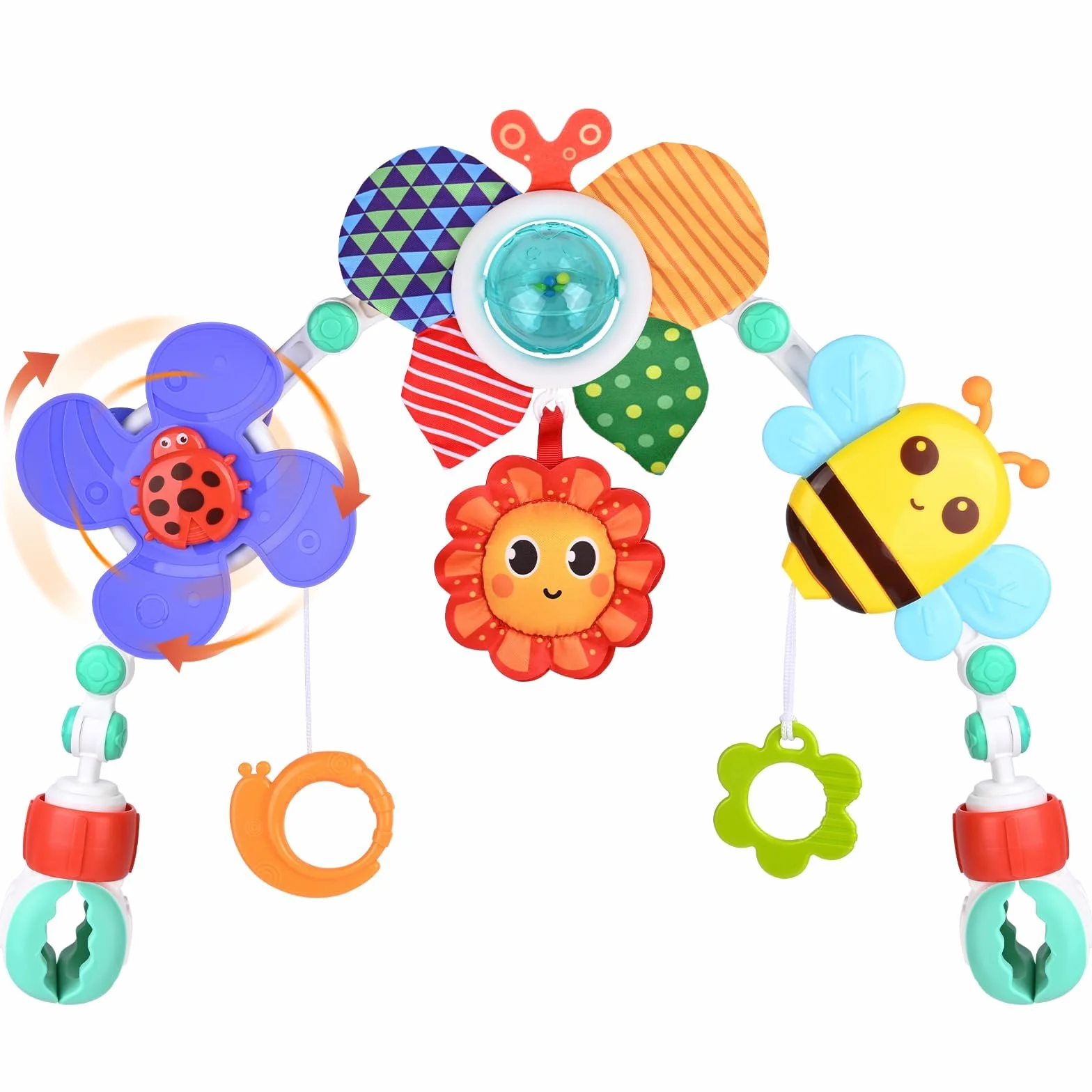 Arche de Poussette Honeybee Crib Jouets Musicaux avec Support d'Activité Sensorielle Pliable