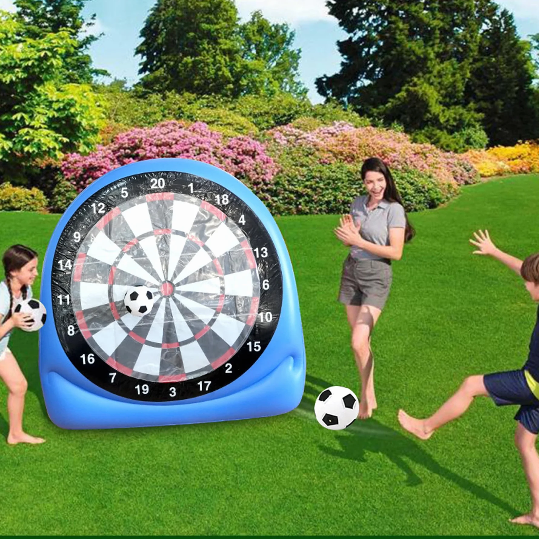 Gonflable Jeu de fléchettes Football géant avec balles collantes extérieur Portable Jardin Plage