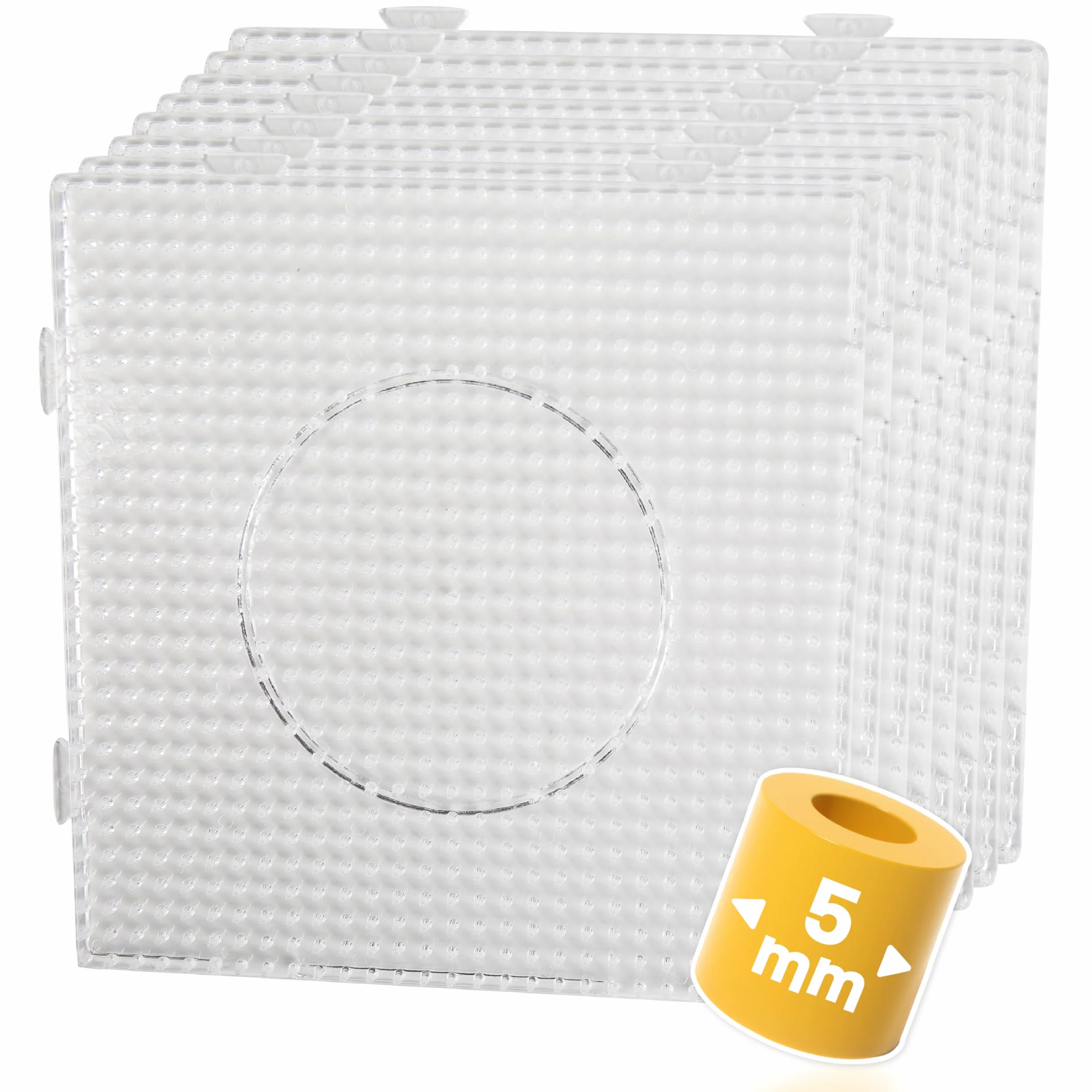 Smowo 8 Plaques de perles de fer à repasser carrées transparentes 14,5 x 14,5 cm