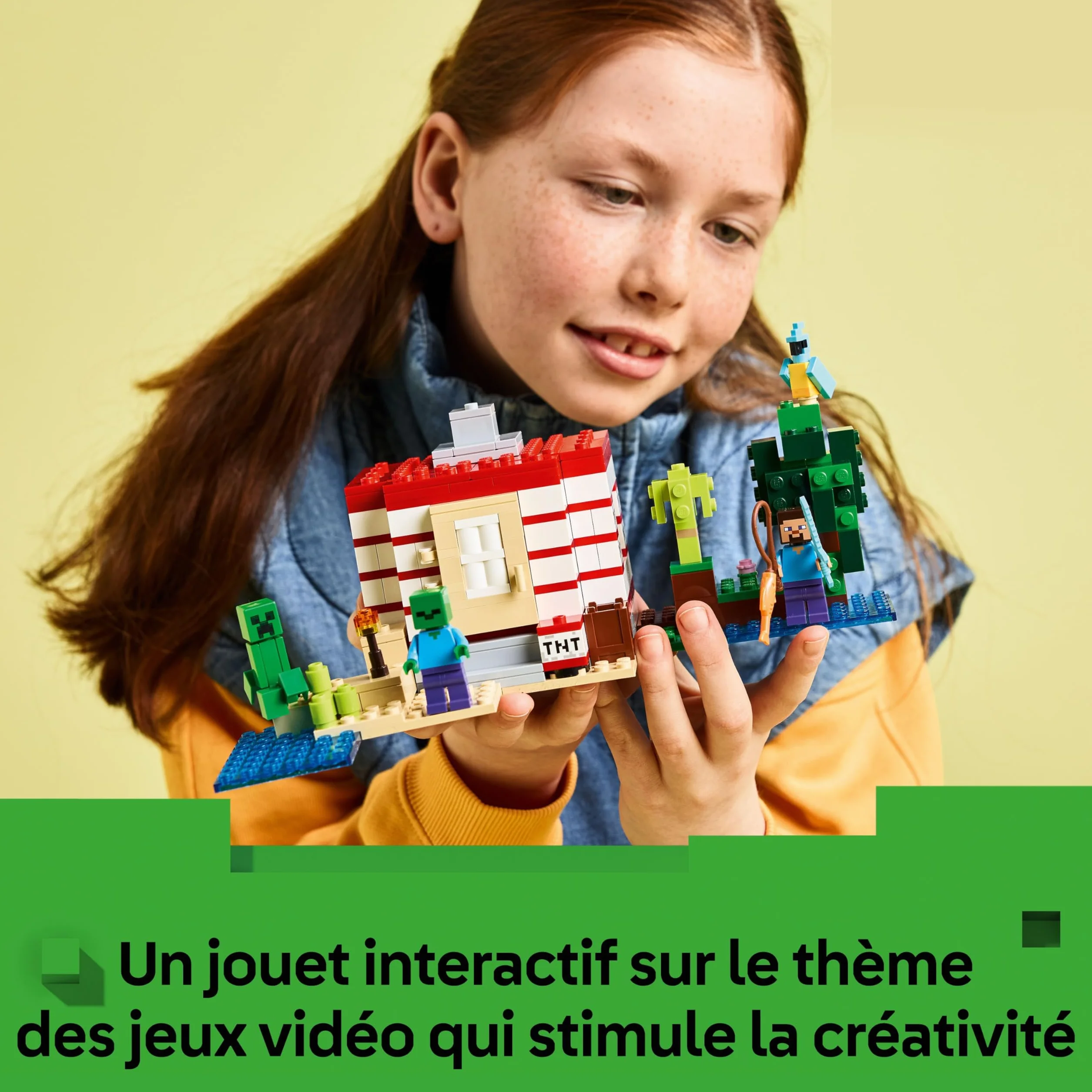 LEGO Minecraft La Maison en TNT de la Jungle 21275 Jouet Interactif avec Figurines Steve Creeper Zombie Fonction TNT Cadeau 8 Ans