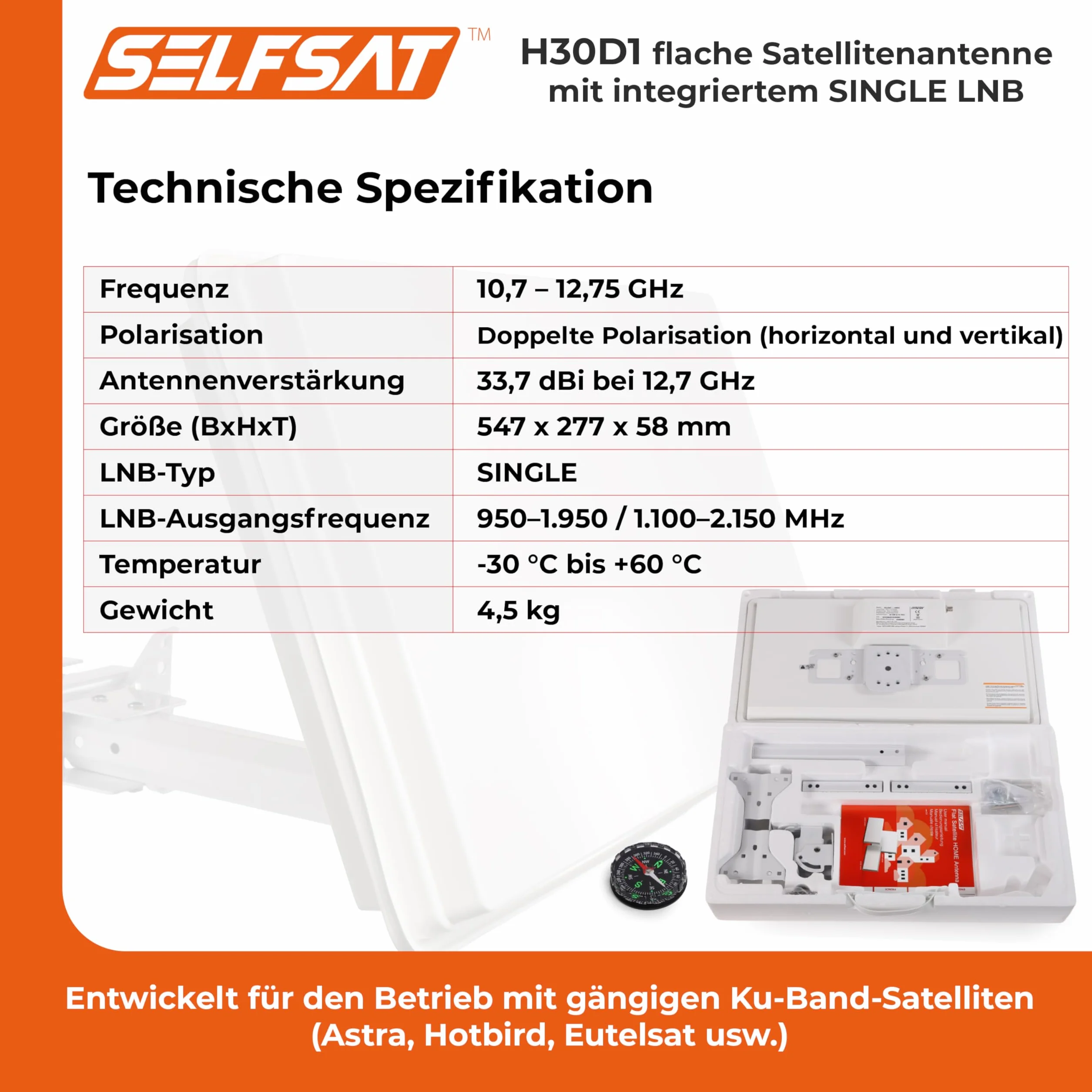 Selfsat H30D Antenne