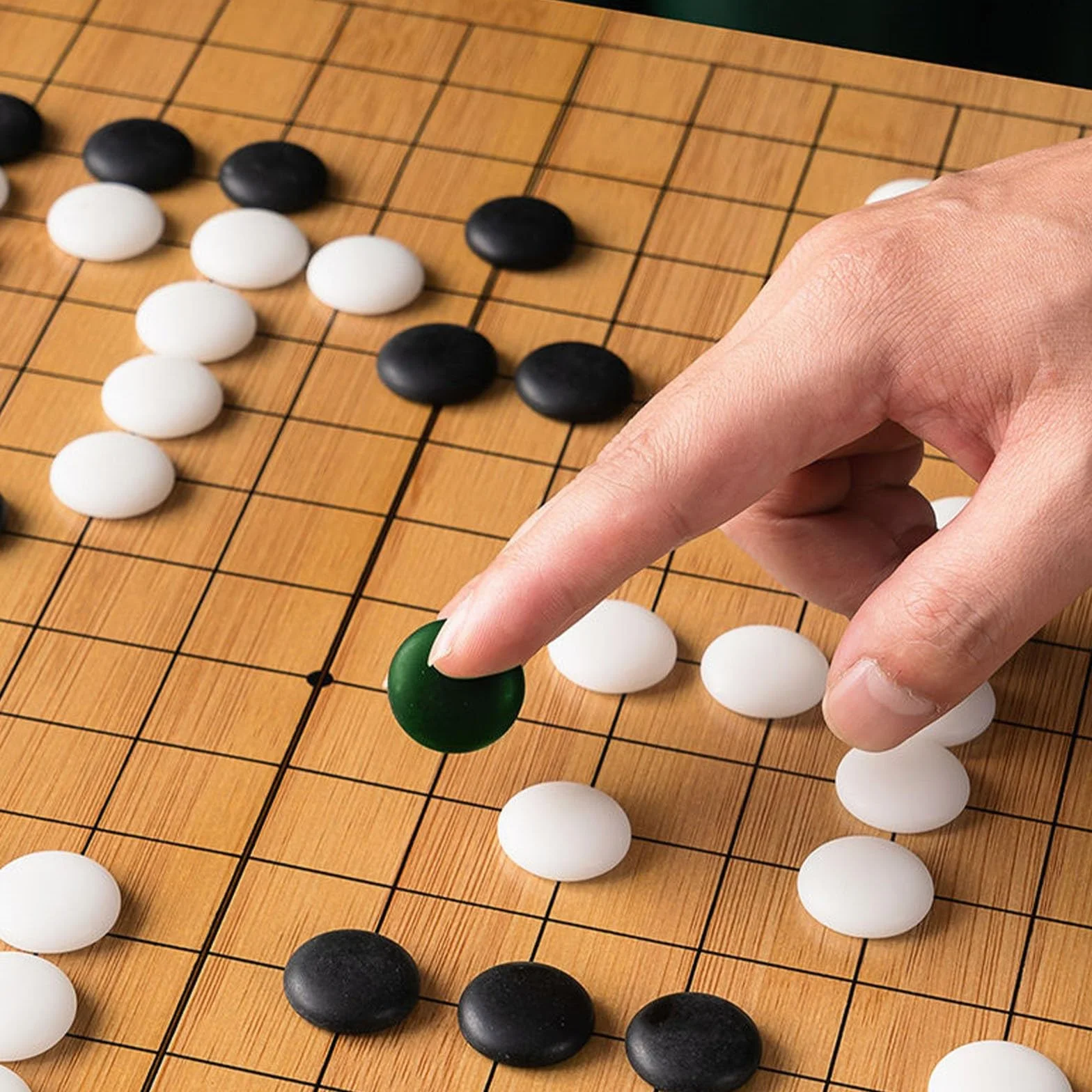 Ensemble Go en bambou de qualité supérieure avec 361 pierres en bakélite et bols réversibles étanches pour débutants et jeux à deux joueurs (b, e)