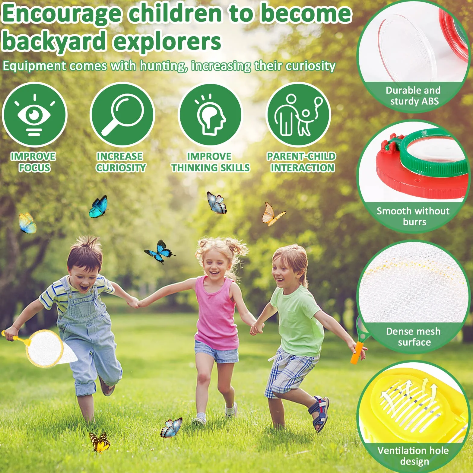 Ensemble Explorateur Extérieur 27 Pièces Jouets Kit Exploration Jumelles Aventurier Enfants avec Pince à épiler Attrape-Insectes Boussole Loupe