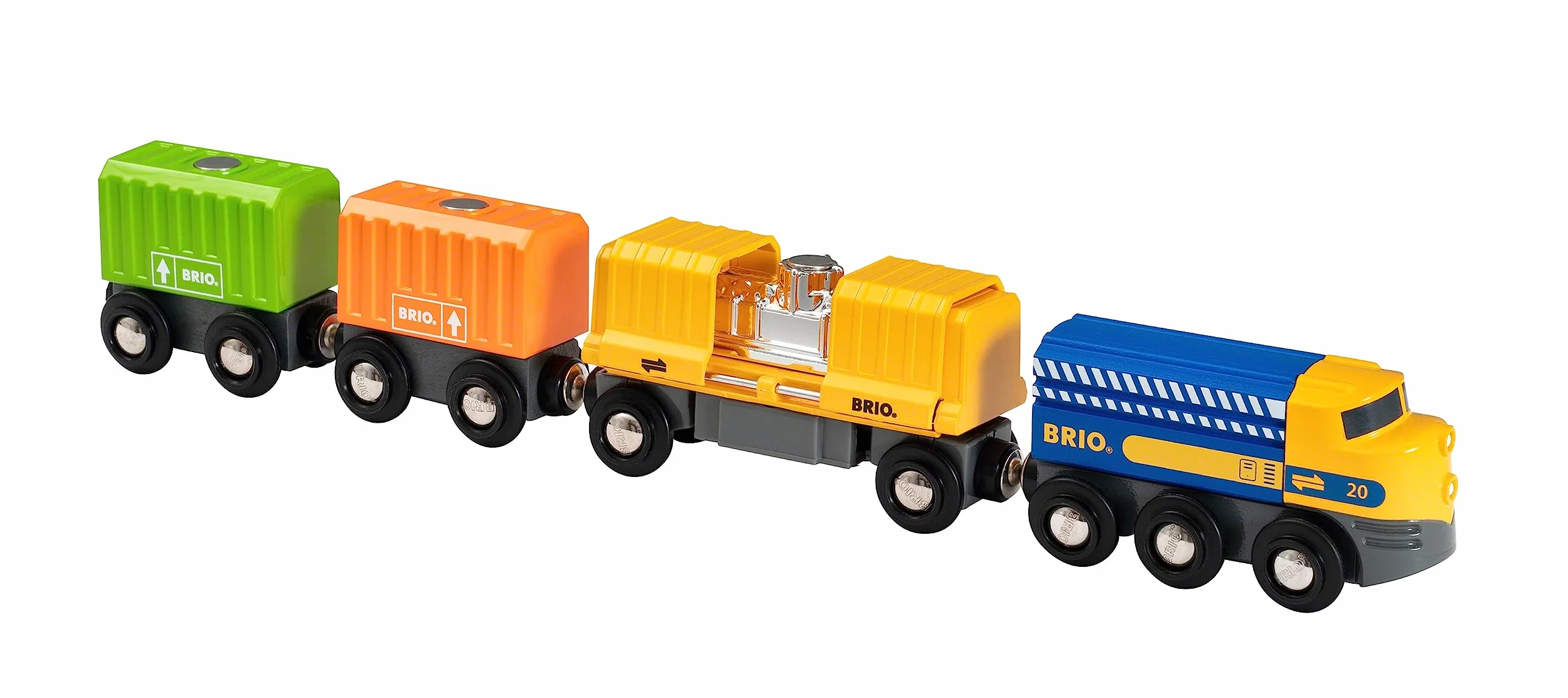 Brio World Long Train de Marchandises Circuit de Train en Bois Système d'Attache Aimantée Jouet 3 Ans