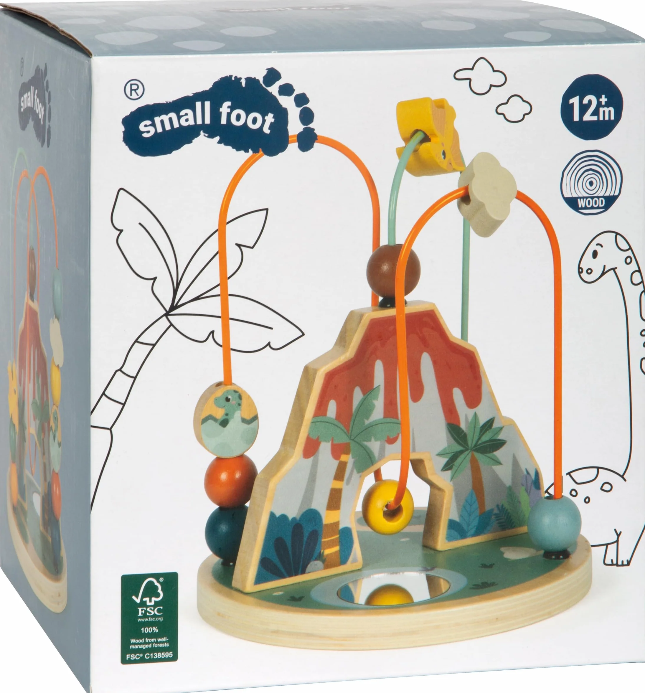 Small Foot Boucle de motricité Dino en Bois certifié FSC 100% 12 Mois