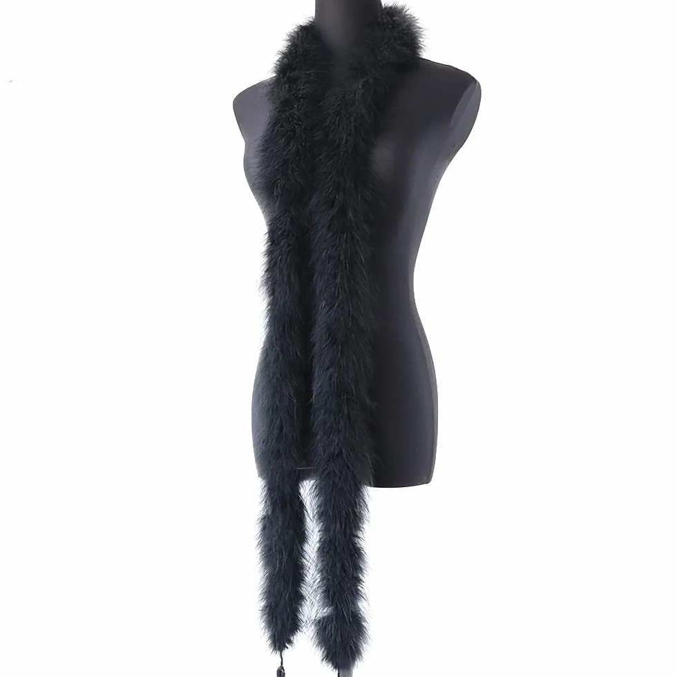 Boa en plumes de marabout noir 1.8m 22g pour décoration mariage Noël travaux manuels