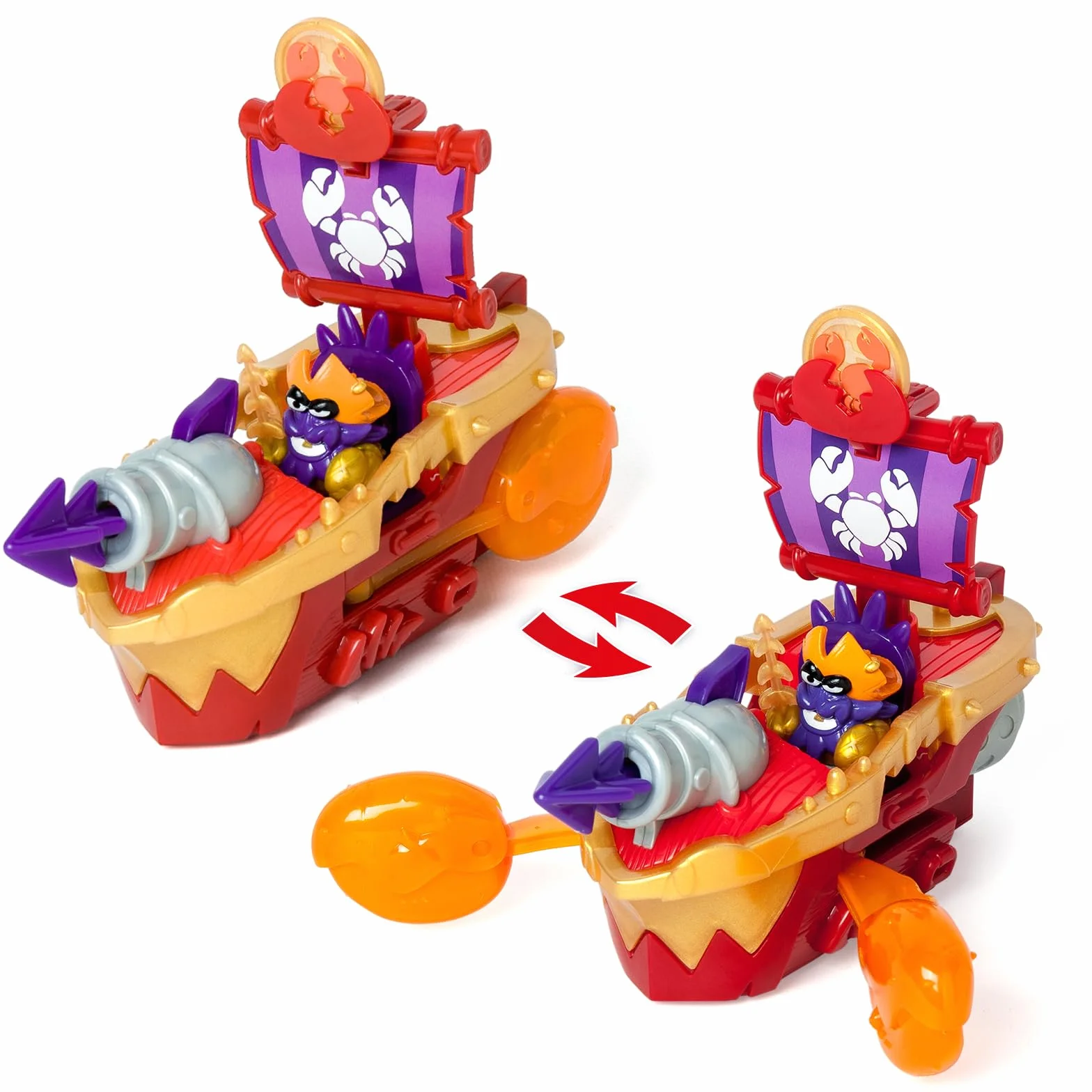 PIRATIX Broyeur des Mers Bateau Pirate Crabe Jouet avec Piratix Exclusif et Canon