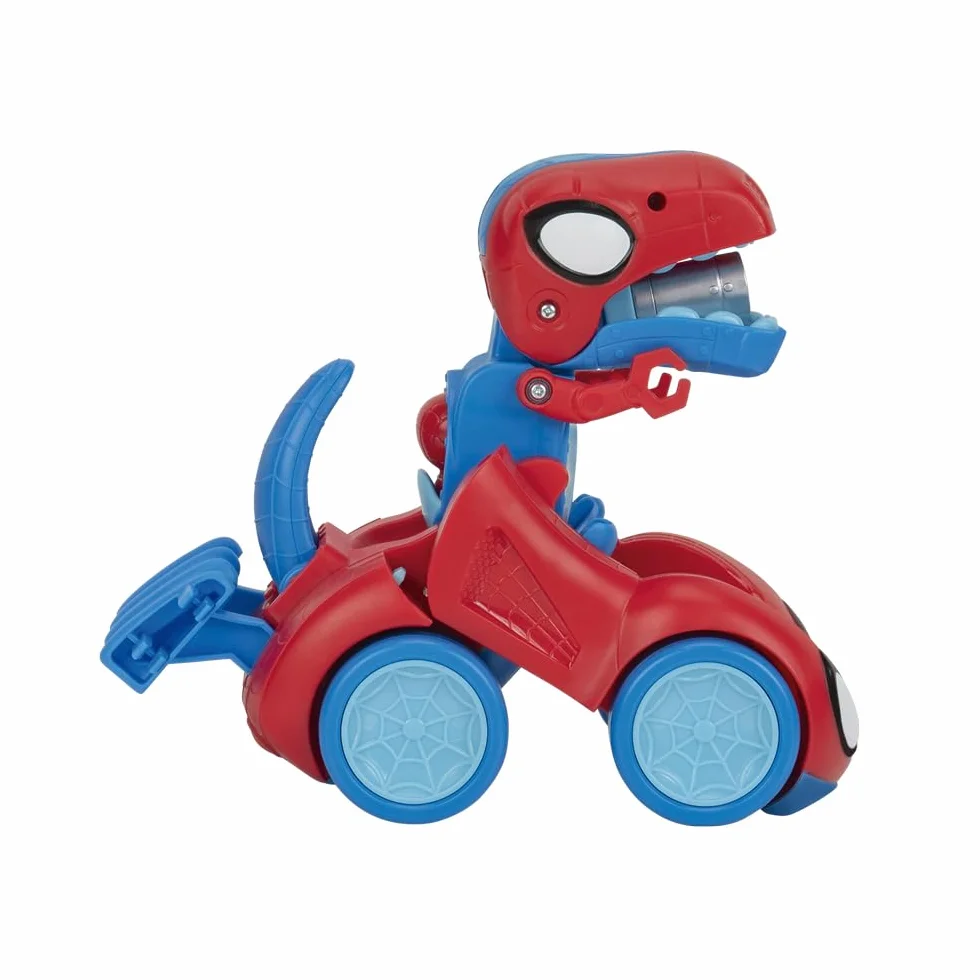 Marvel Spidey and His Amazing Friends Spidey-Rex Racer - Véhicule 20,3 cm avec Sons Transformable en Dinosaure