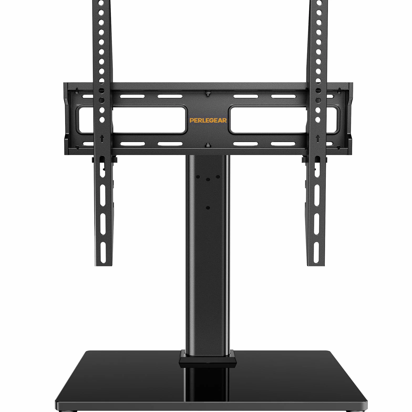 Support TV sur Pied Pivotant Réglable en Hauteur 26-60 Pouces VESA 400x400 mm 40 kg Base Verre Trempé