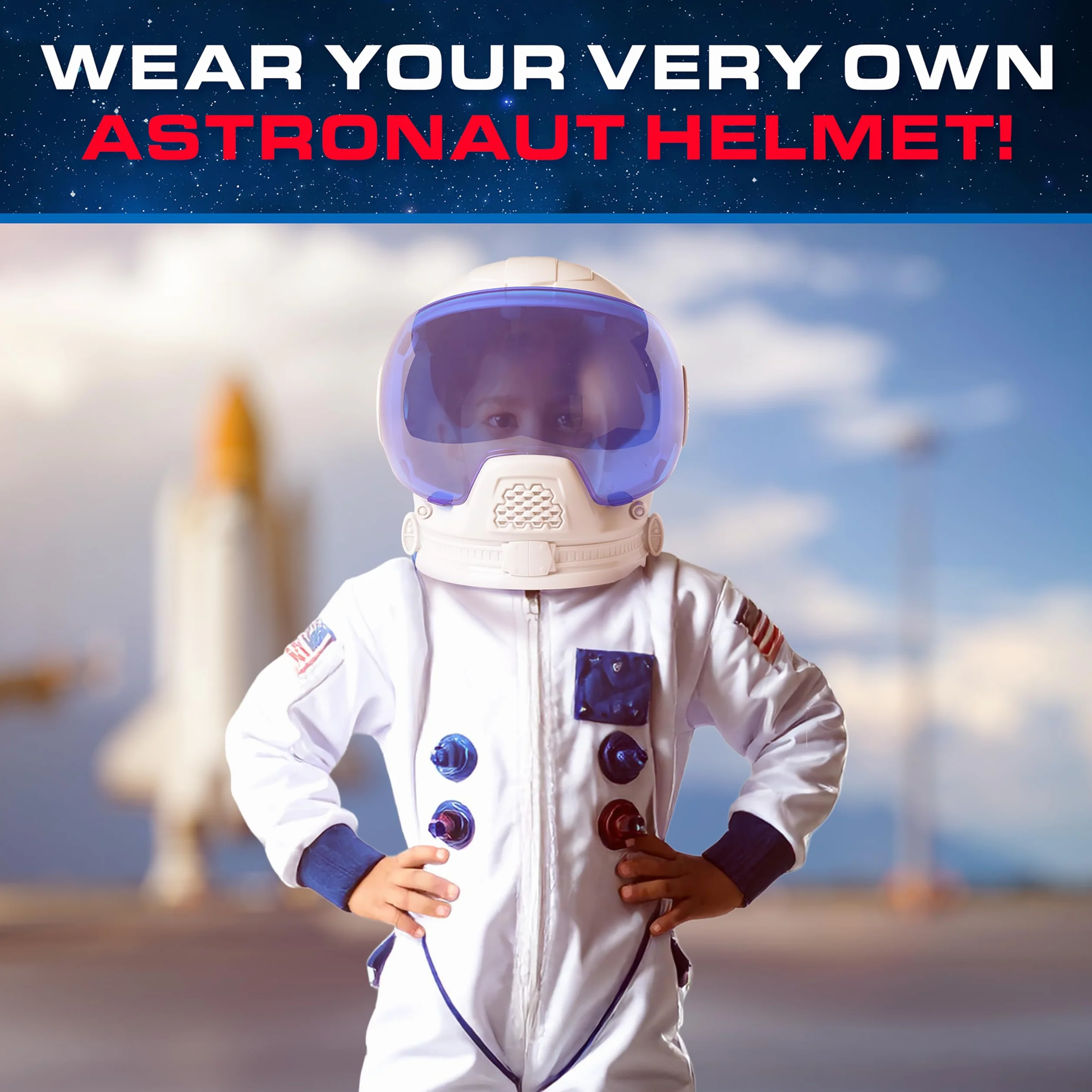 Casque d’astronaute NASA pour enfants – casque spatial avec autocollants, montage facile
